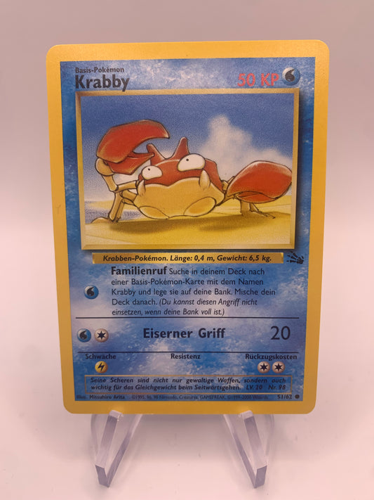 Pokemon Card Krabby Fossil 51/62 German