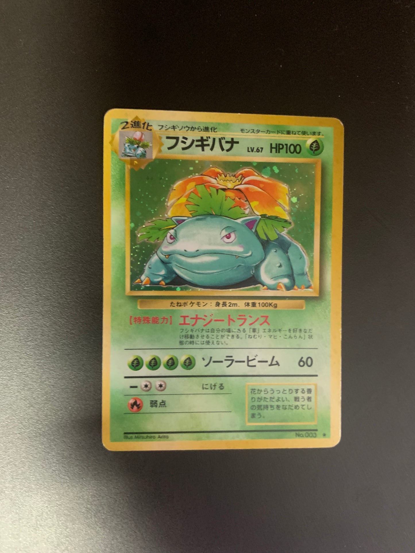 Pokemon Karte Holo Bisaflor No.3 Japanisch