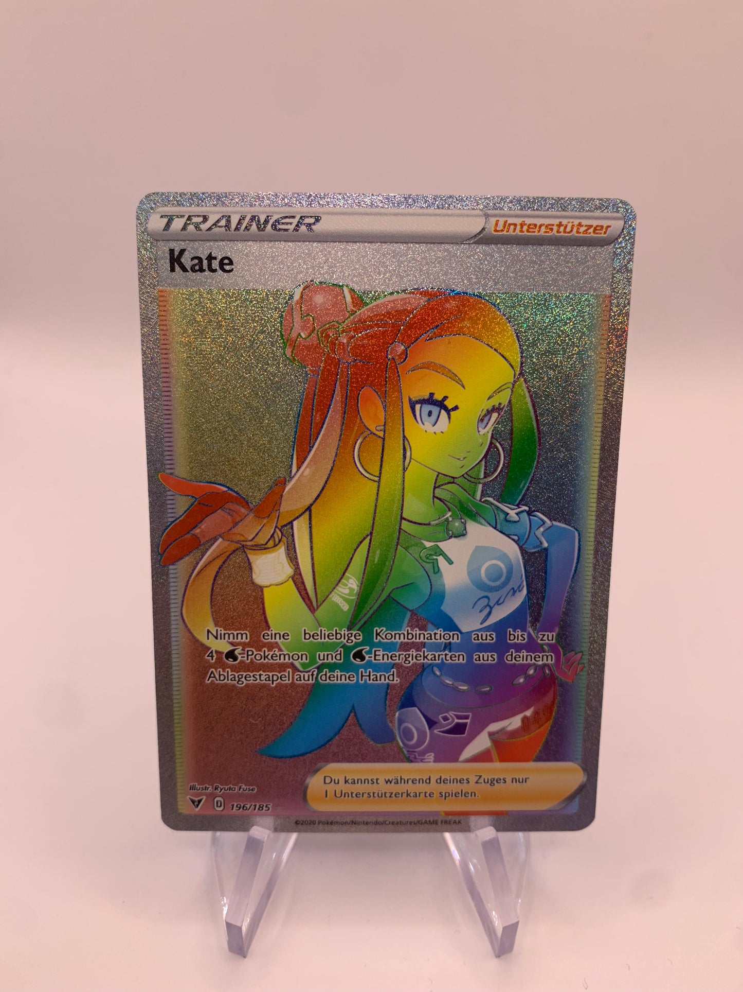 Pokemon Karte Rainbow Trainer Kate 196/185 Deutsch