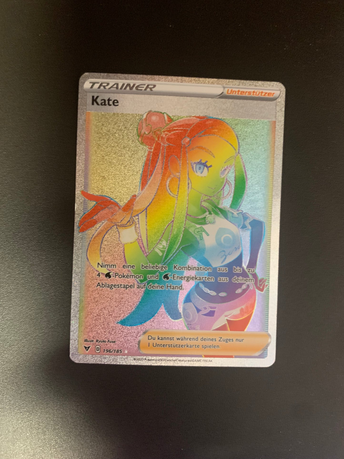 Pokemon Karte Rainbow Trainer Kate 196/185 Deutsch