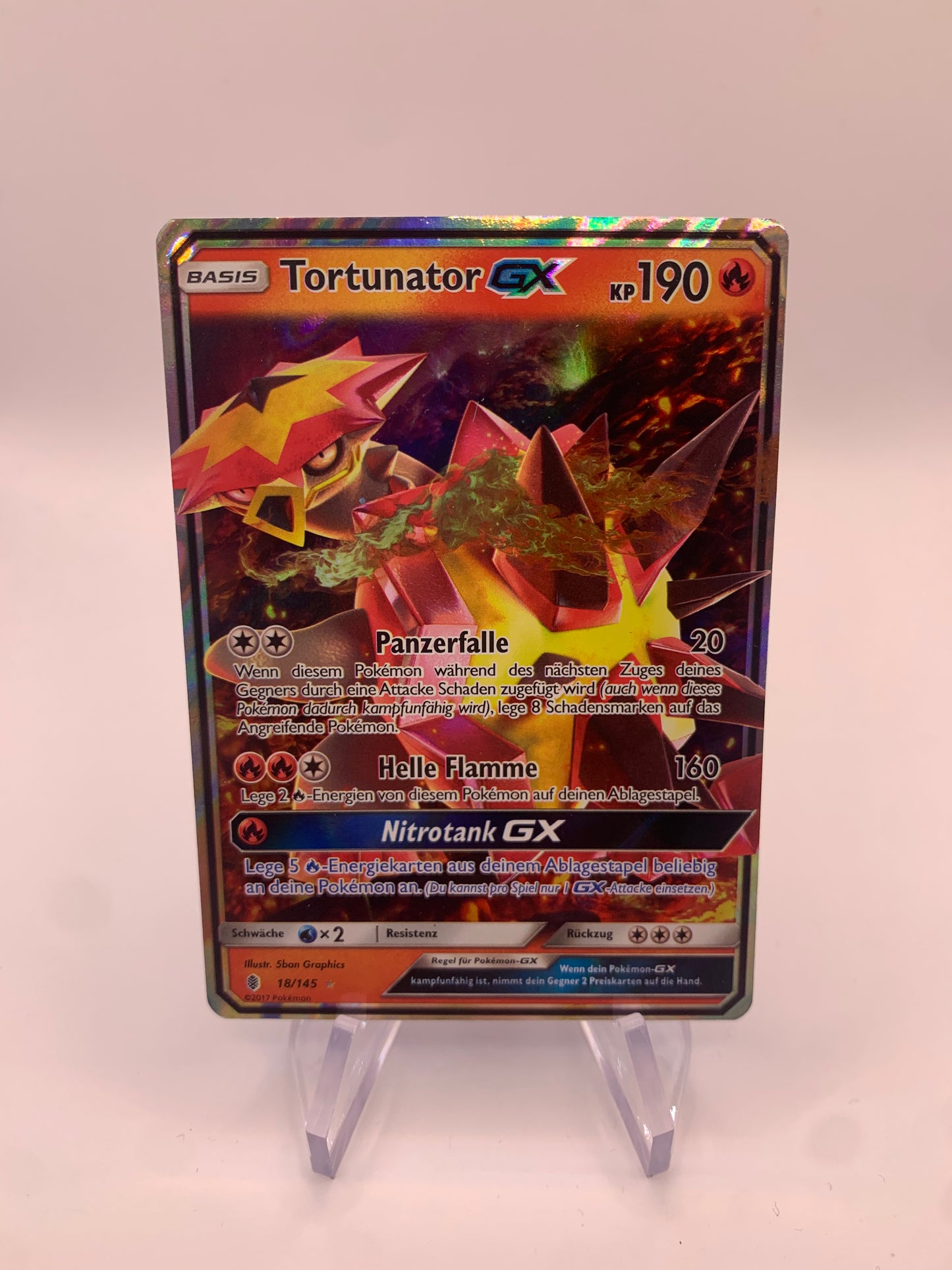 Pokemon Karte Gx Tortunator 18/145 Deutsch