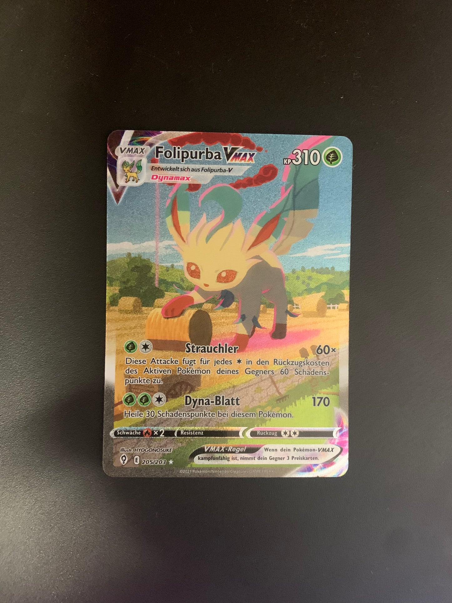 Pokemon Karte Vmax Alt-Art Folipurba 205/203 Deutsch