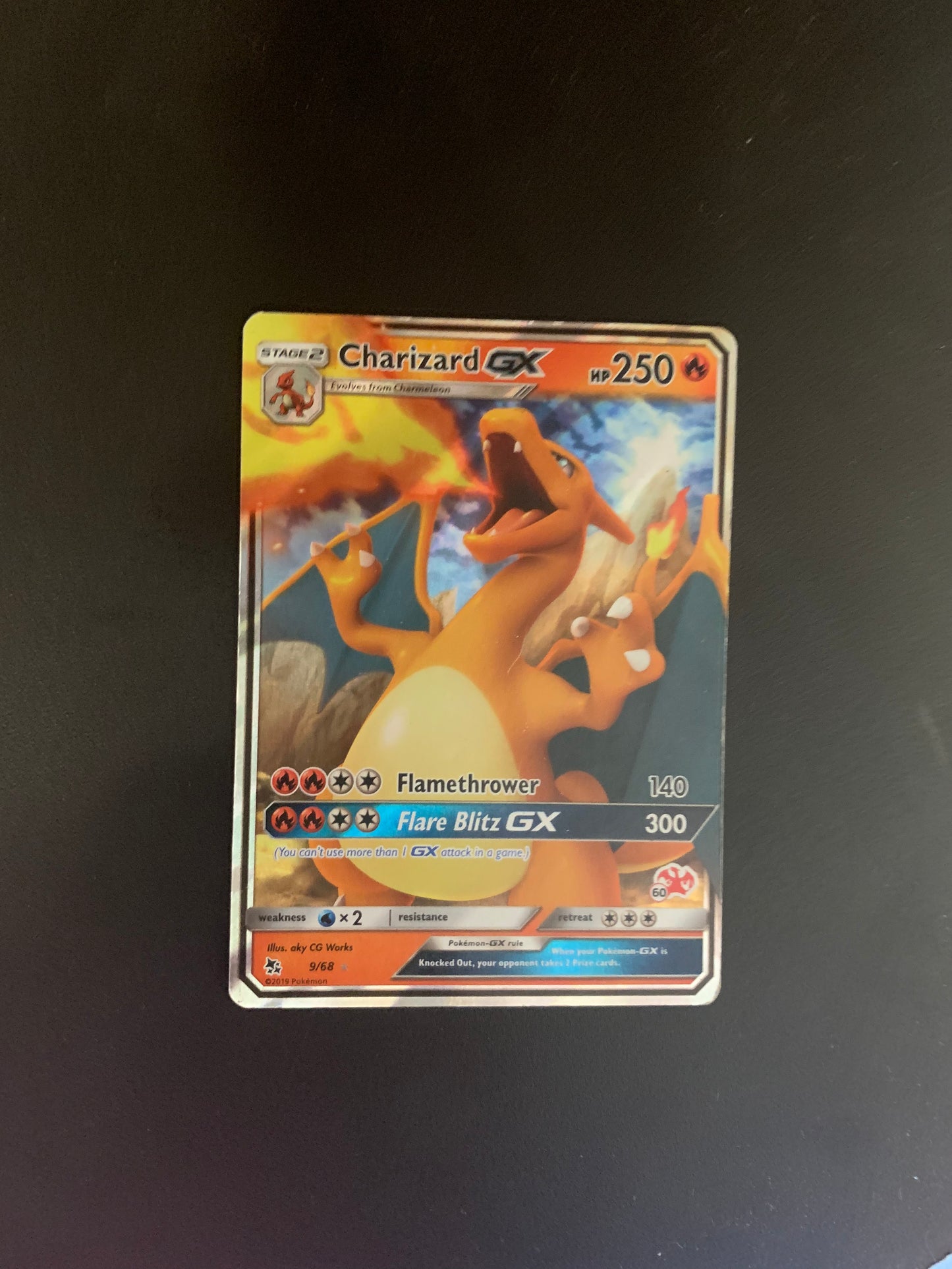 Pokemon Karte Gx Glurak 9/68 Englisch