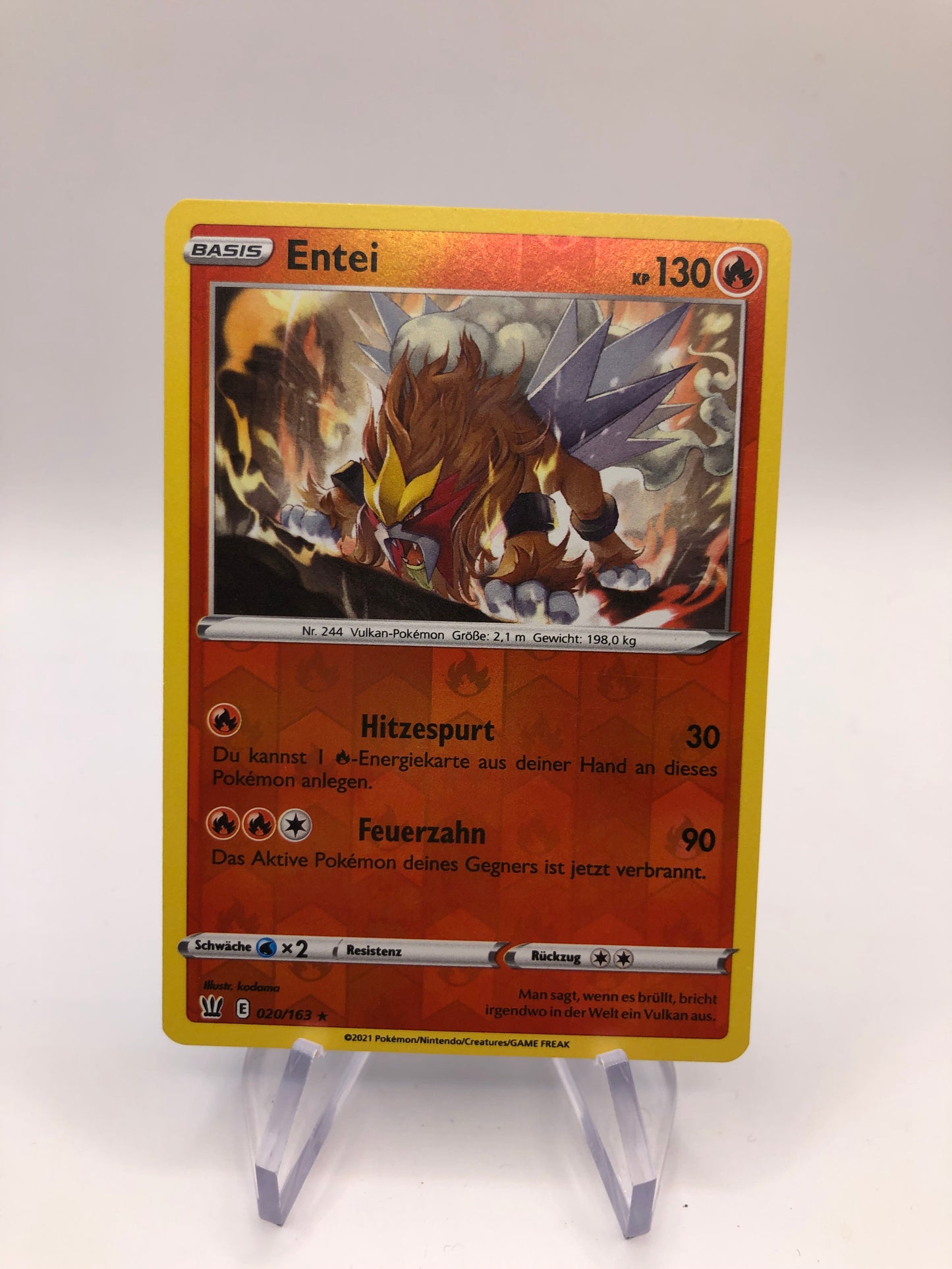 Pokemon Karte Revers Entei 20/163 Deutsch