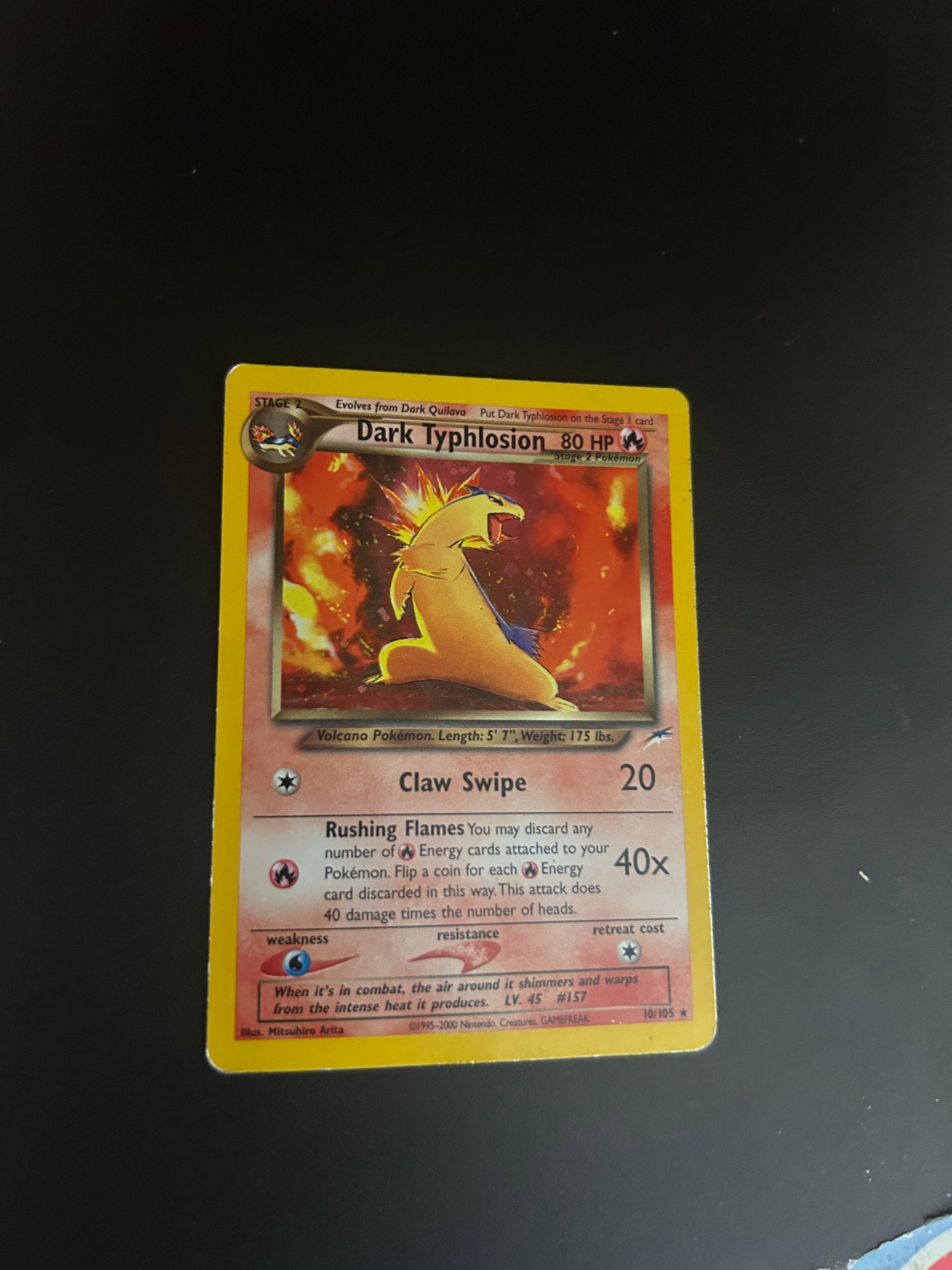 Pokemon Karte Holo Neo Dunkles Tornupto 10/105 Englisch