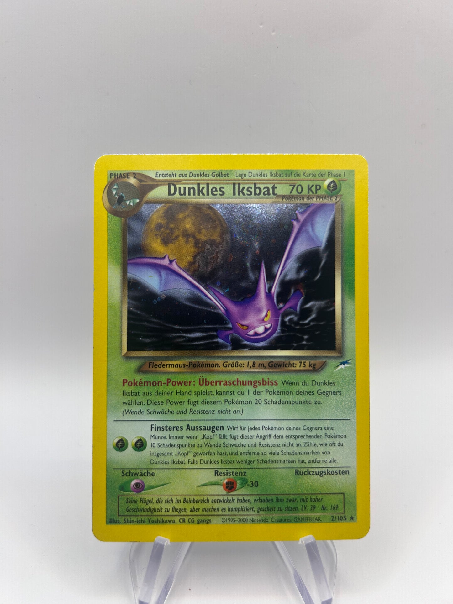 Pokemon Karte Holo Neo Dunkles Iksbat 2/105 Deutsch