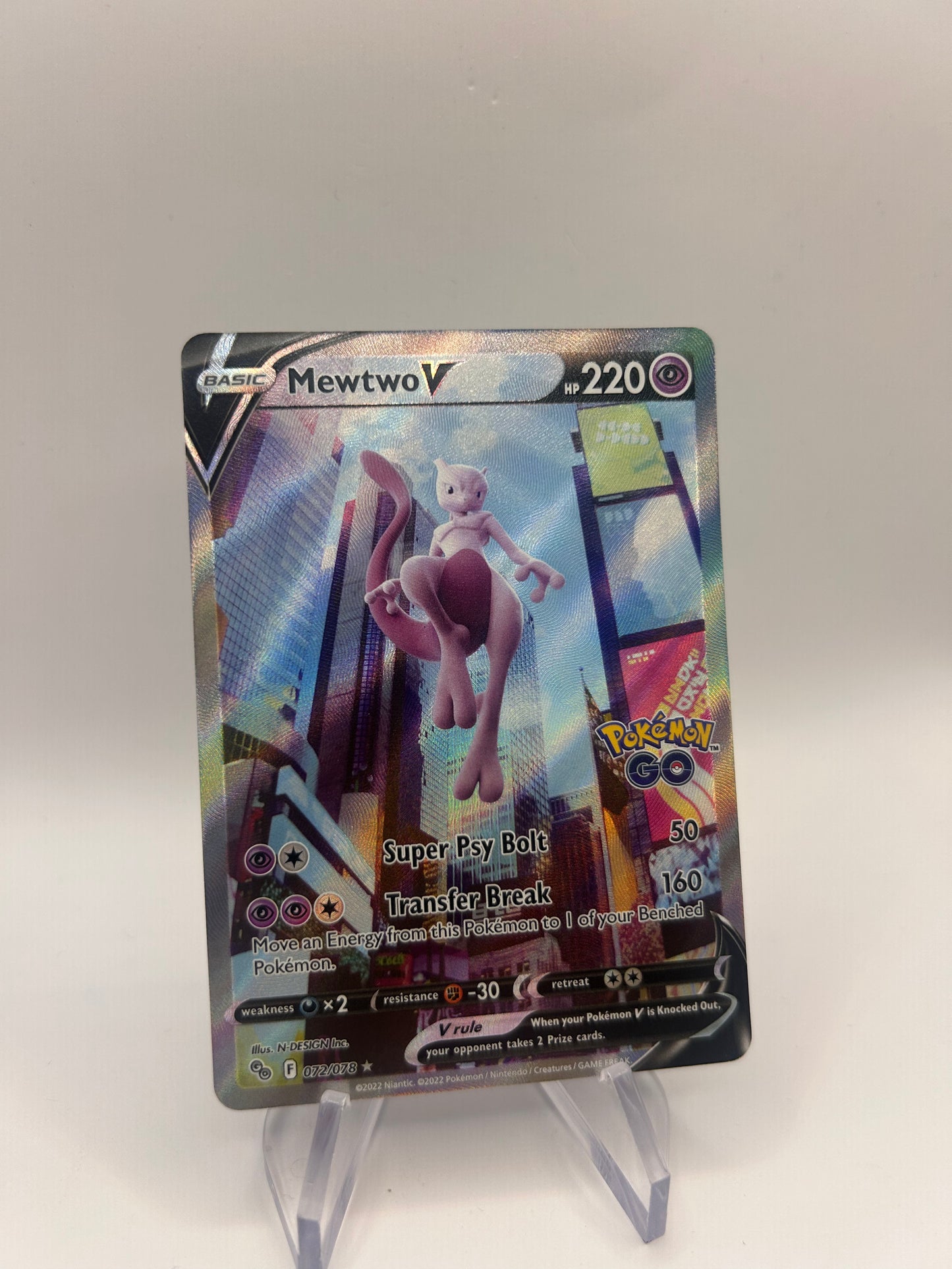 Pokemon Karte V Mewtu 72/78 Englisch