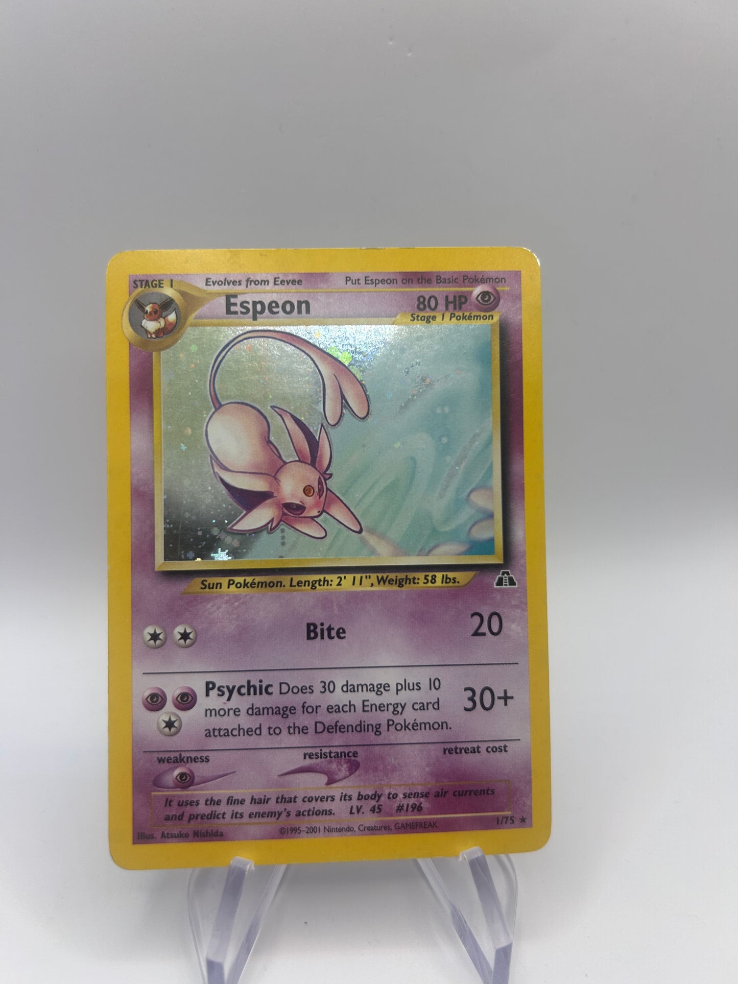 Pokemon Karte Holo Neo Psiana 1/75 Englisch