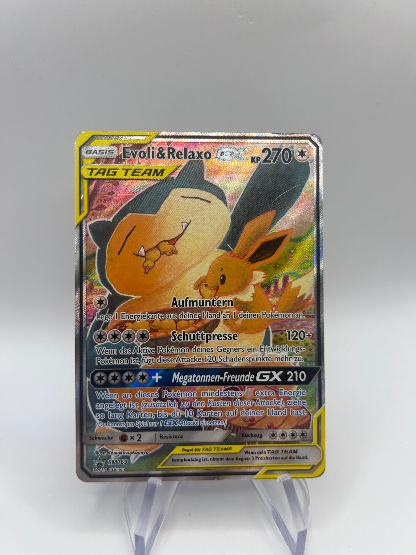 Pokemon Karte GX Tag Team Promo Evoli & Relaxo SM169 Deutsch