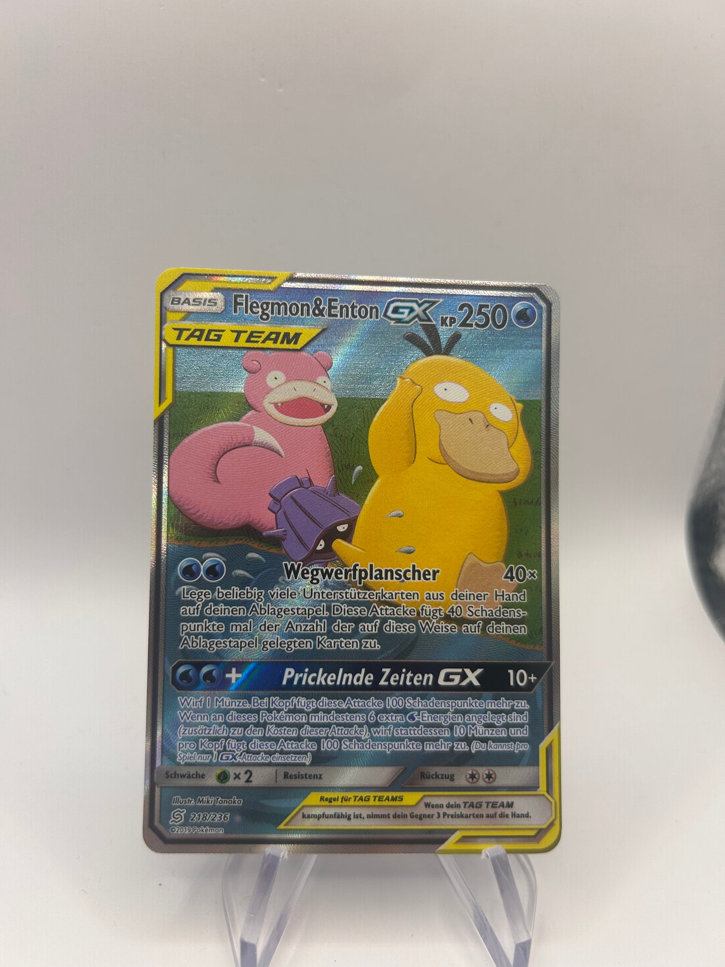 Pokemon Karte Tag Team Altart Flegmon und Enton 218/236 Deutsch