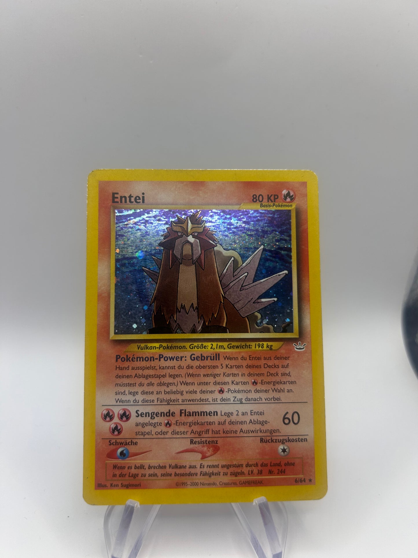 Pokemon Karte Neo Holo Entei 6/64 Deutsch