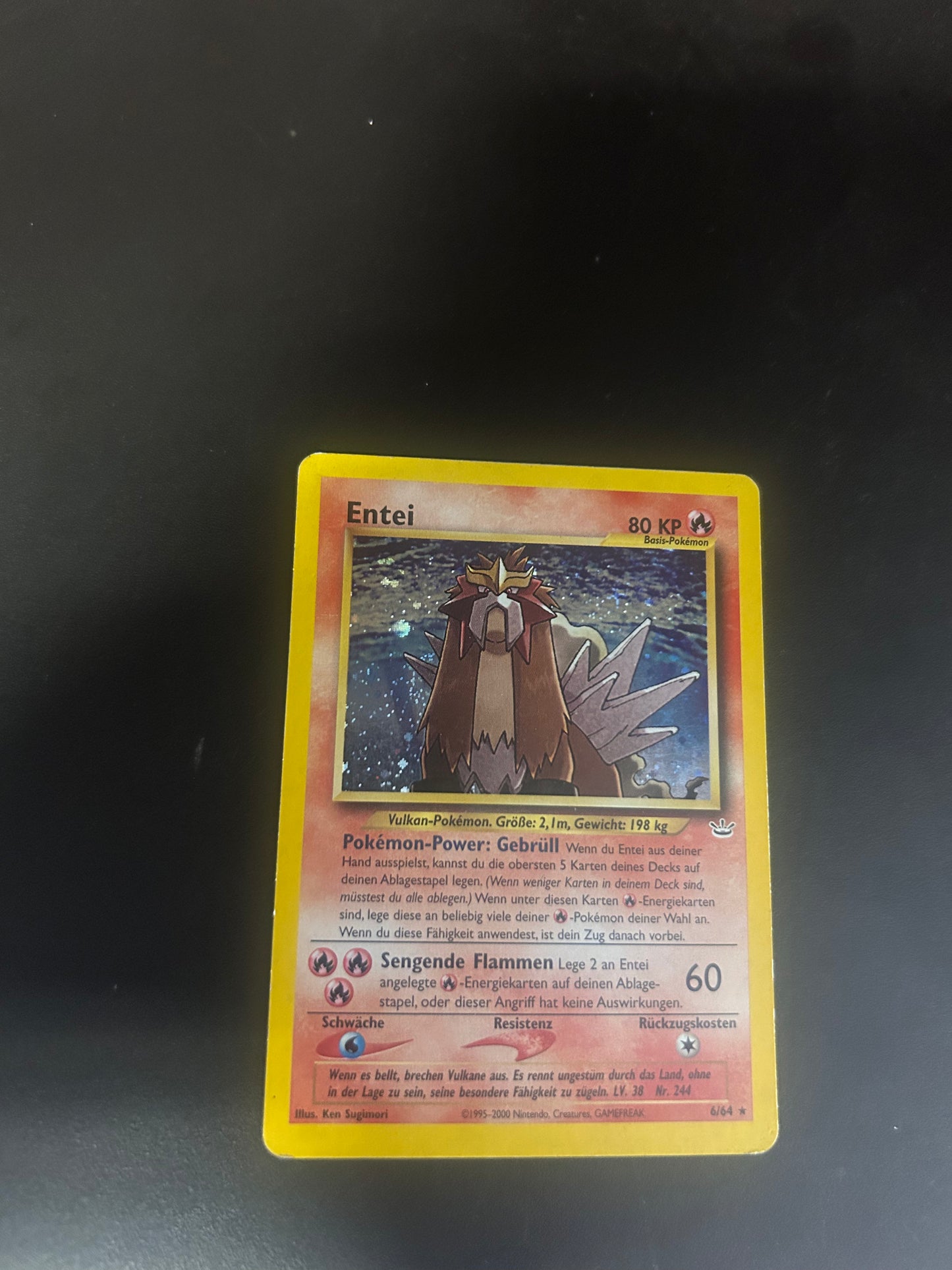 Pokemon Karte Neo Holo Entei 6/64 Deutsch