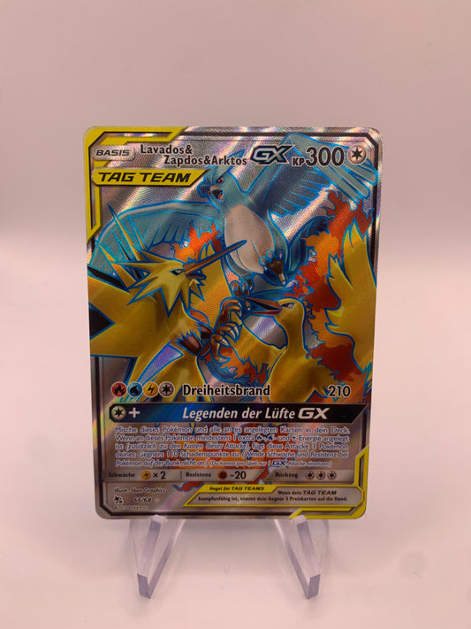 Pokemon Karte Tag Team Fullart Lavados&Zapdos&Arktos 66/68 Deutsch