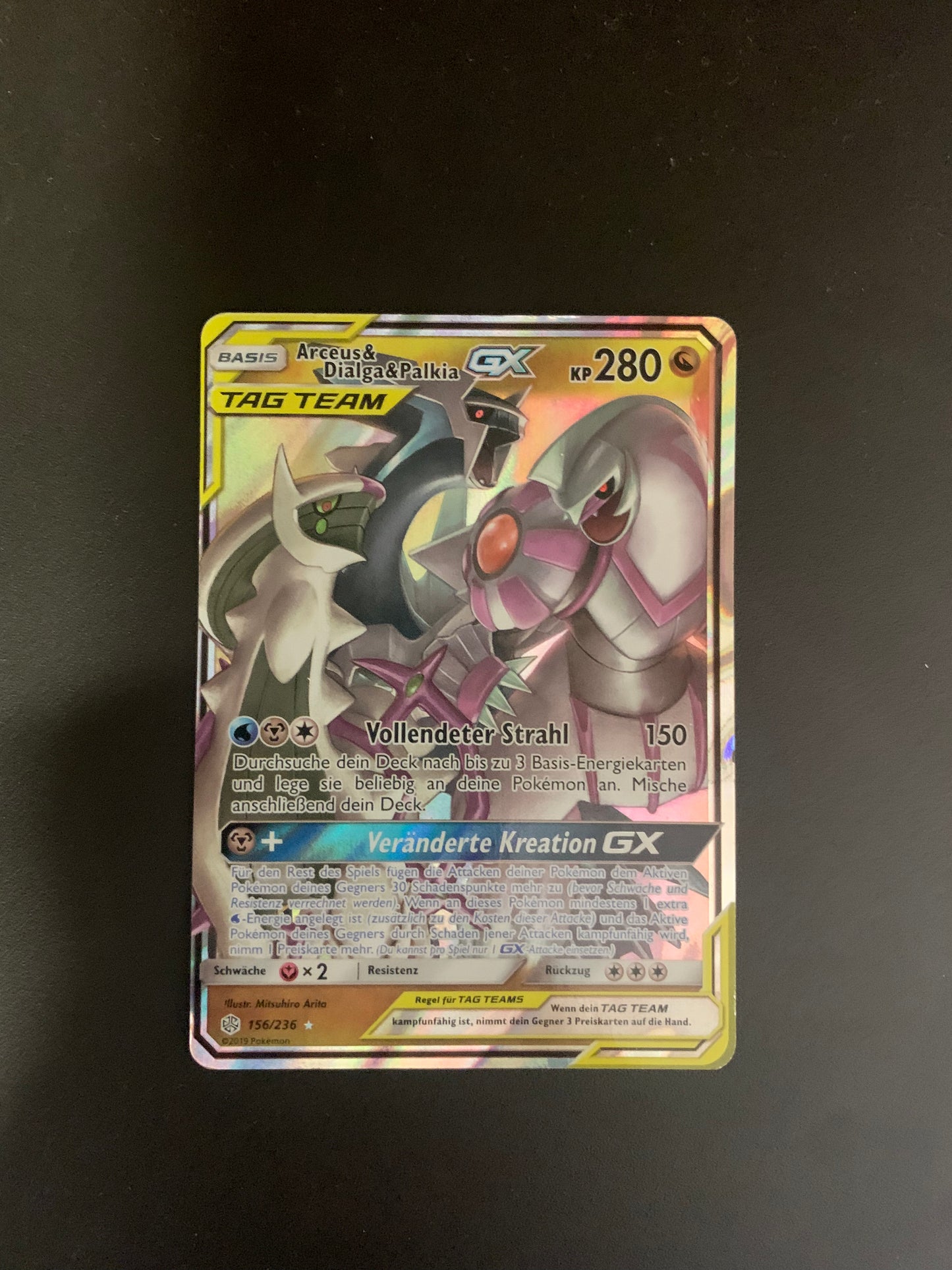 Pokémon Karte GX Tag Team Arceus&Dialga&Palkia 156/236