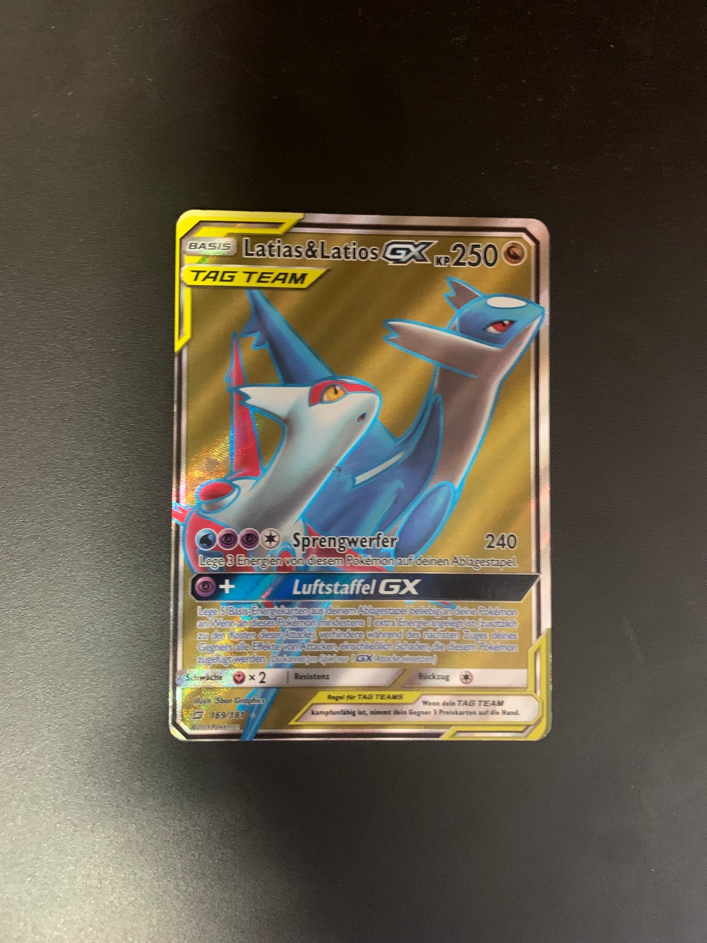 Pokemon Karte Tag Team Fullart Latios und Latias 169/181 Deutsch