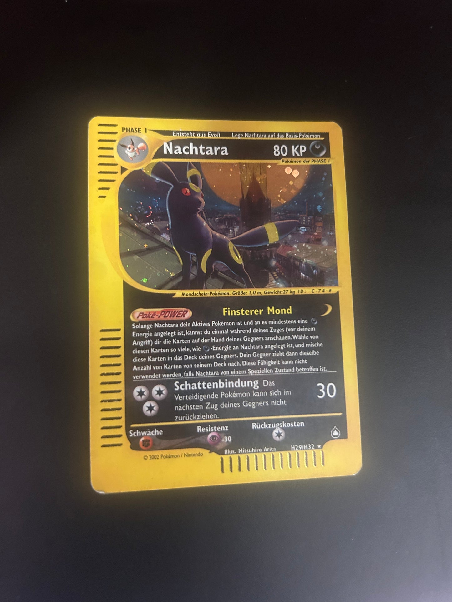 Pokemon Karte Holo E-Series Nachtara H29/H32 Deutsch