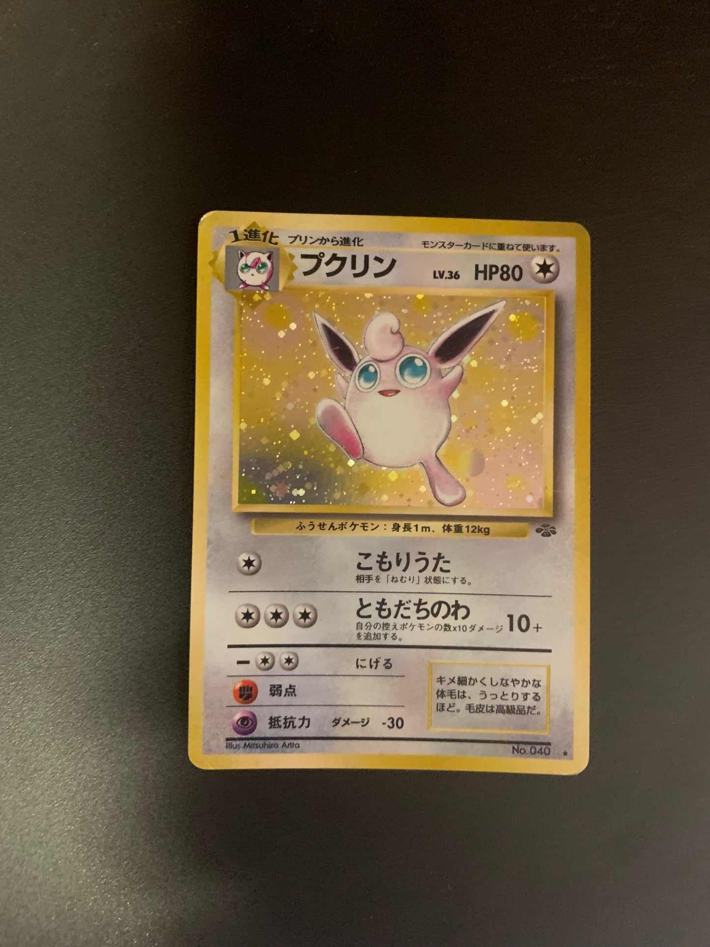 Pokemon Karte Holo Knudeluff No.40 Japanisch