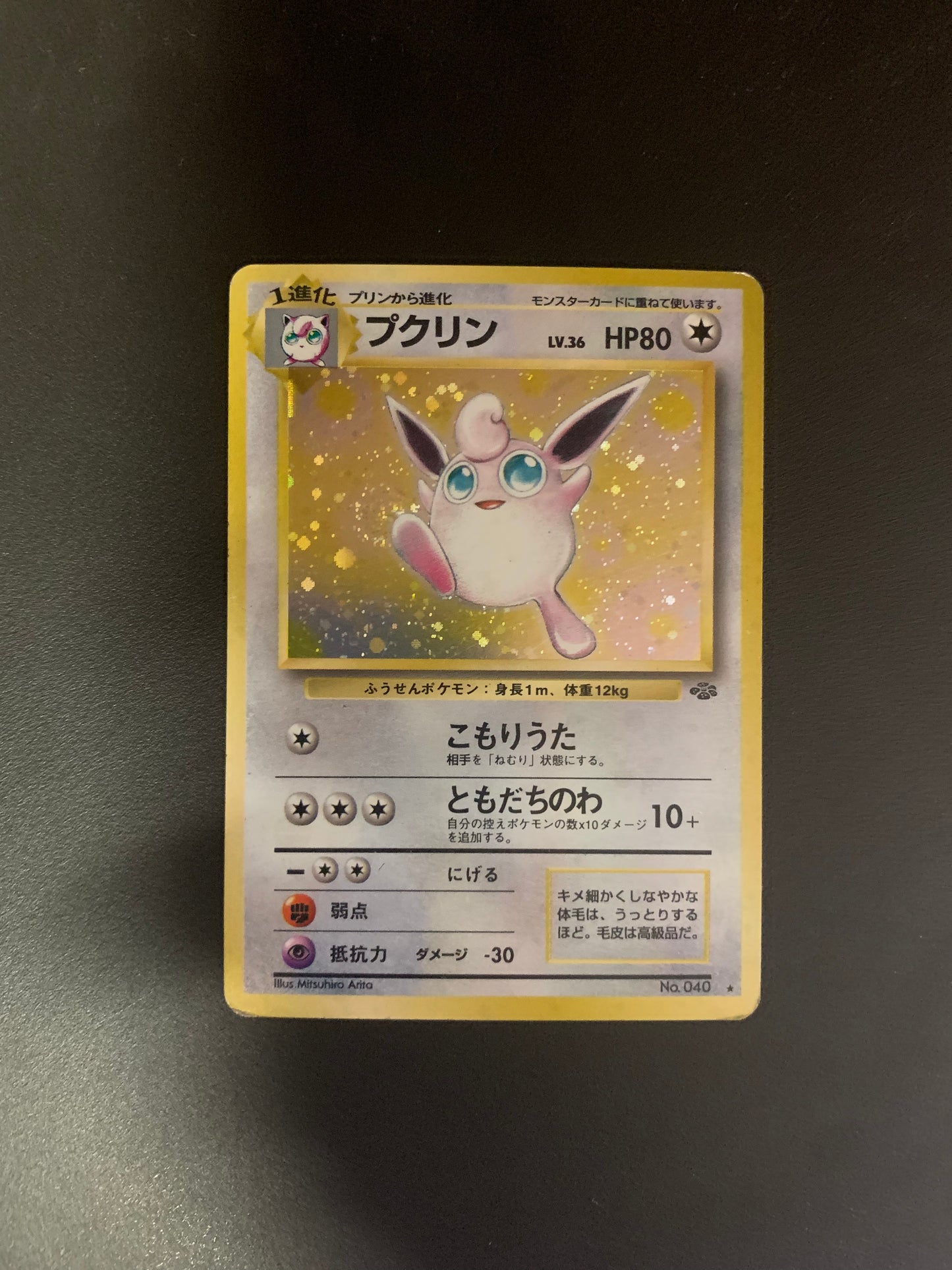 Pokemon Karte Holo Knudeluff No.40 Japanisch