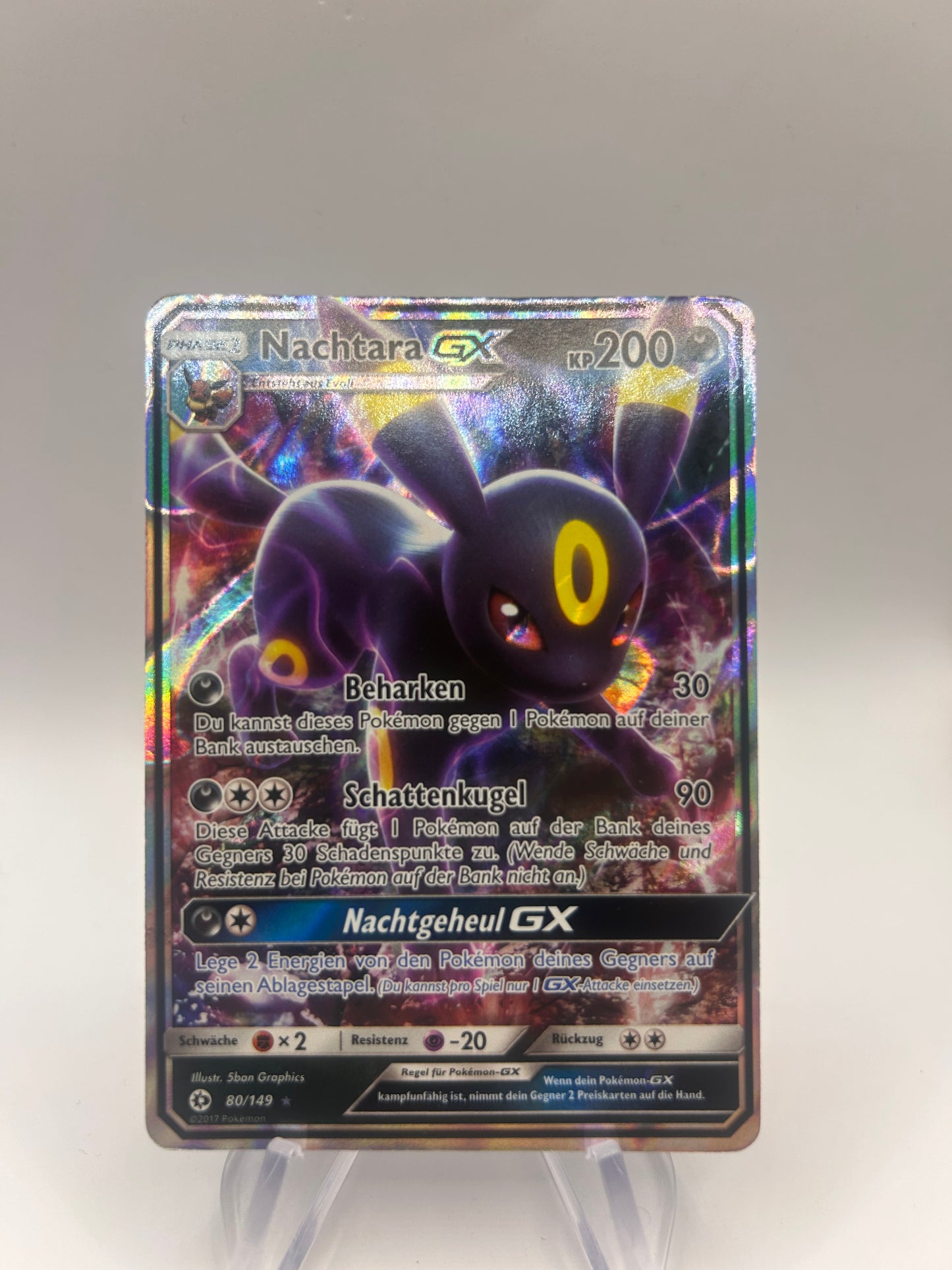 Pokémon Karte GX Nachtara 80/149 Deutsch