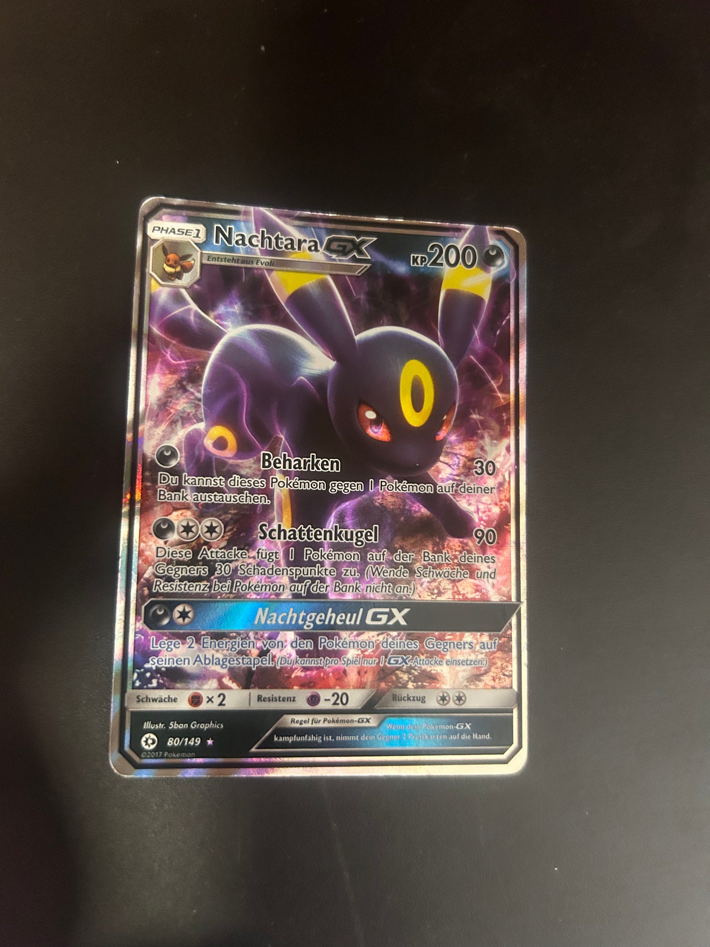 Pokémon Karte GX Nachtara 80/149 Deutsch