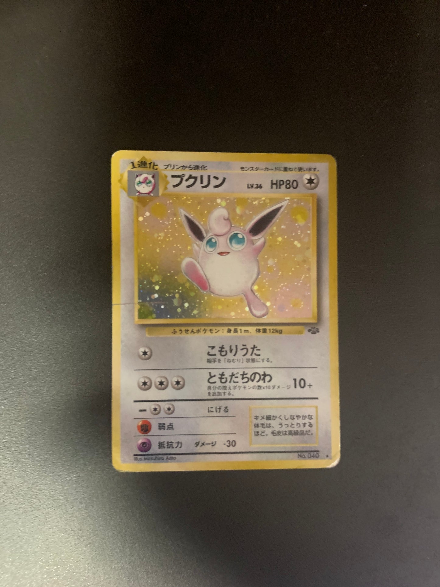 Pokemon Karte Holo Knudeluff No.40 Japanisch