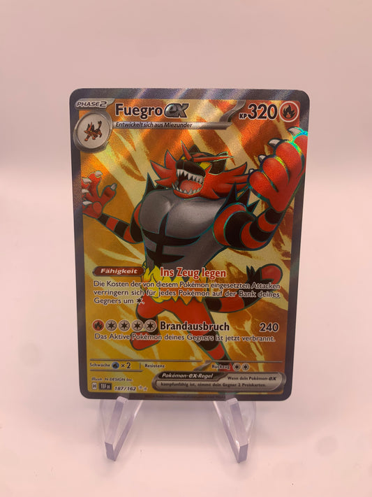 Pokemon Karte Ex Fullart Fuegro 187/162 Deutsch