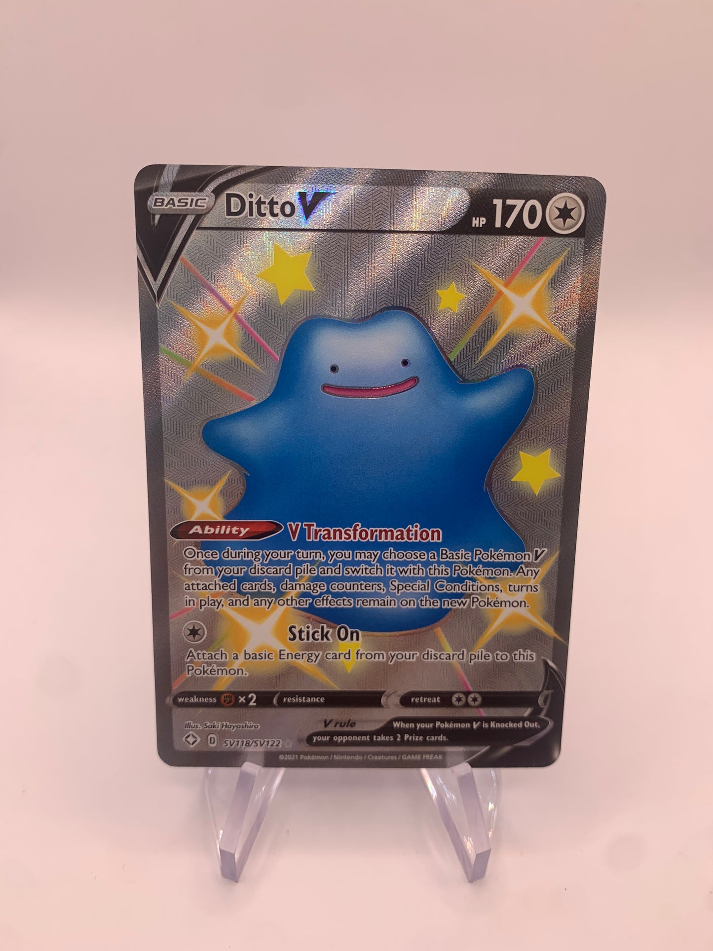 Pokemon Karte Shiny Fullart Ditto SV118/SV122 Englisch