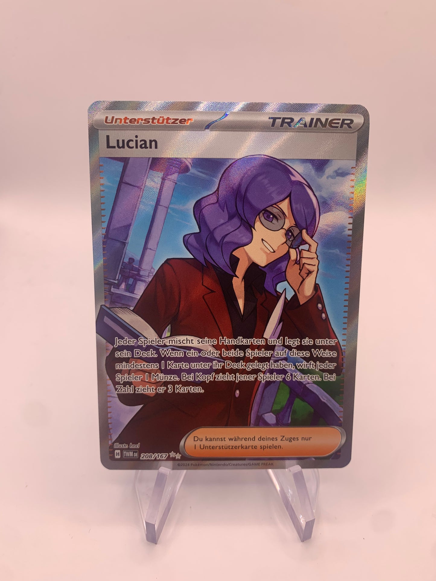 Pokemon Karte Trainer Lucian 208/167 Deutsch