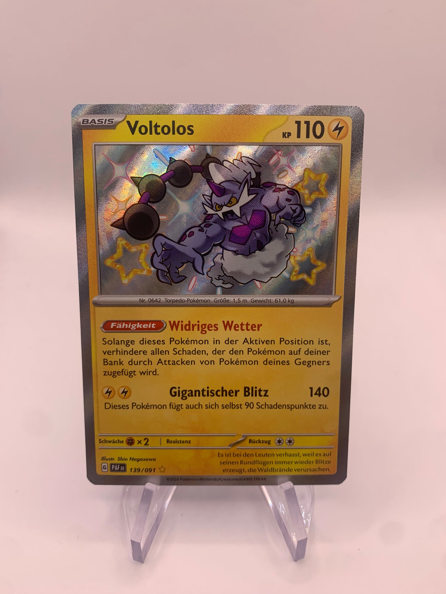 Pokemon Karte Shiny Voltolos 139/91 Deutsch