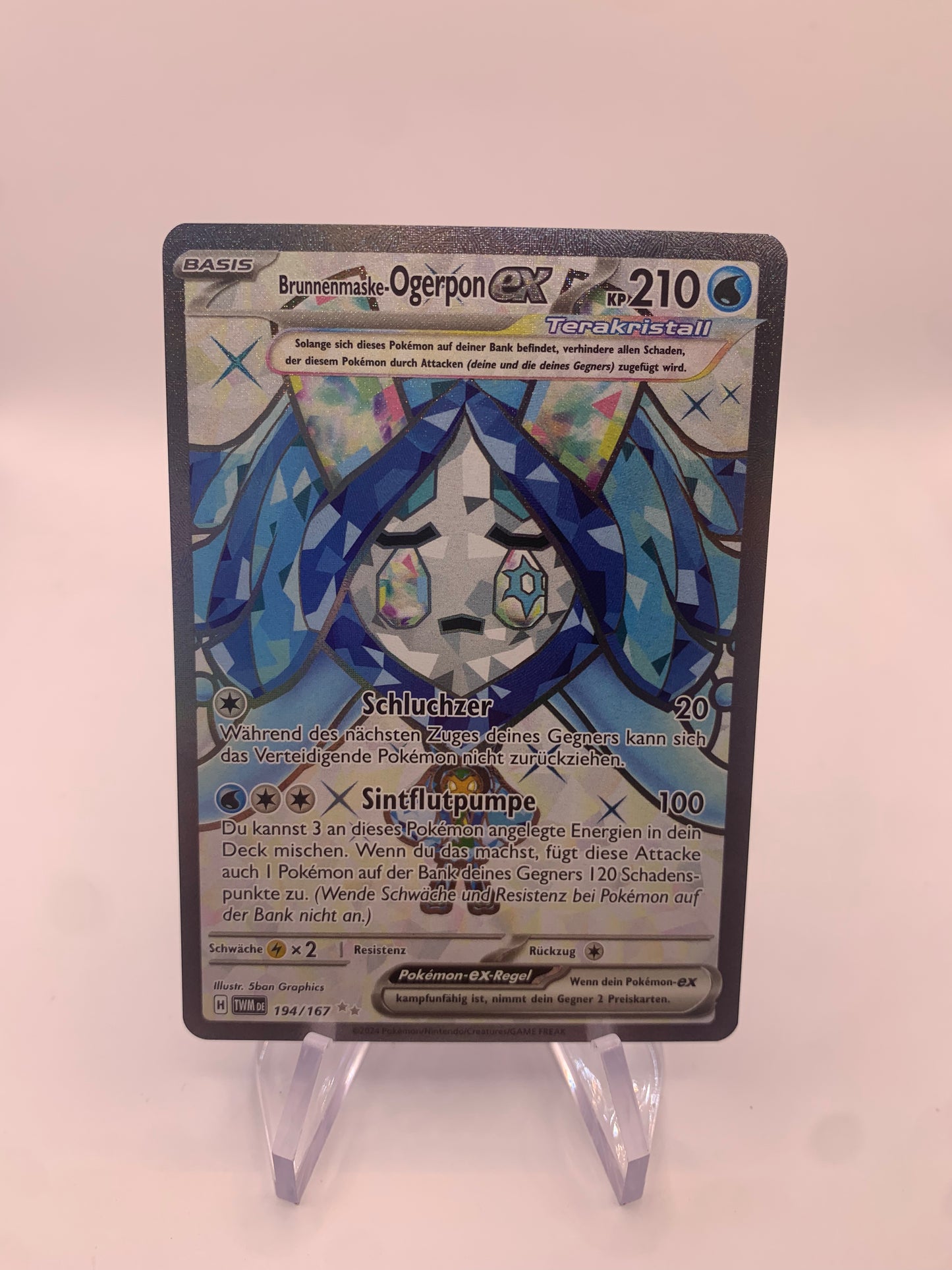 Pokemon Karte Fullart Ex Ogerpon 194/167 Deutsch