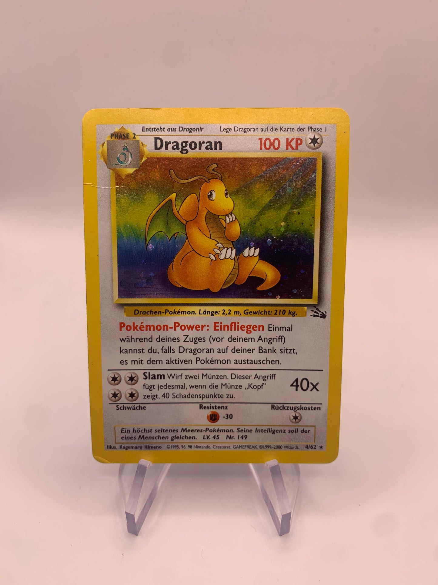 Pokemon Karte Holo Dragoran 4/62 Deutsch