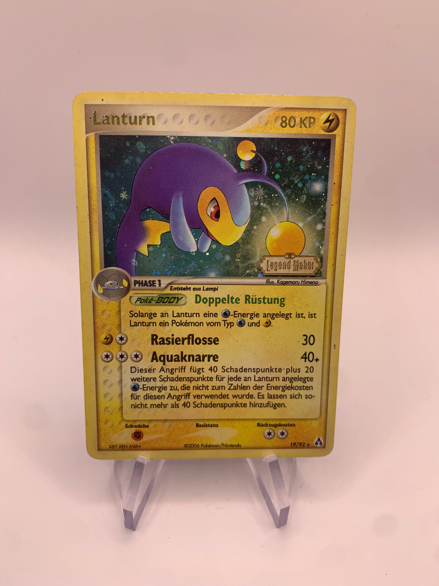 Pokemon Karte Stamp Lanturn 19/92 Deutsch