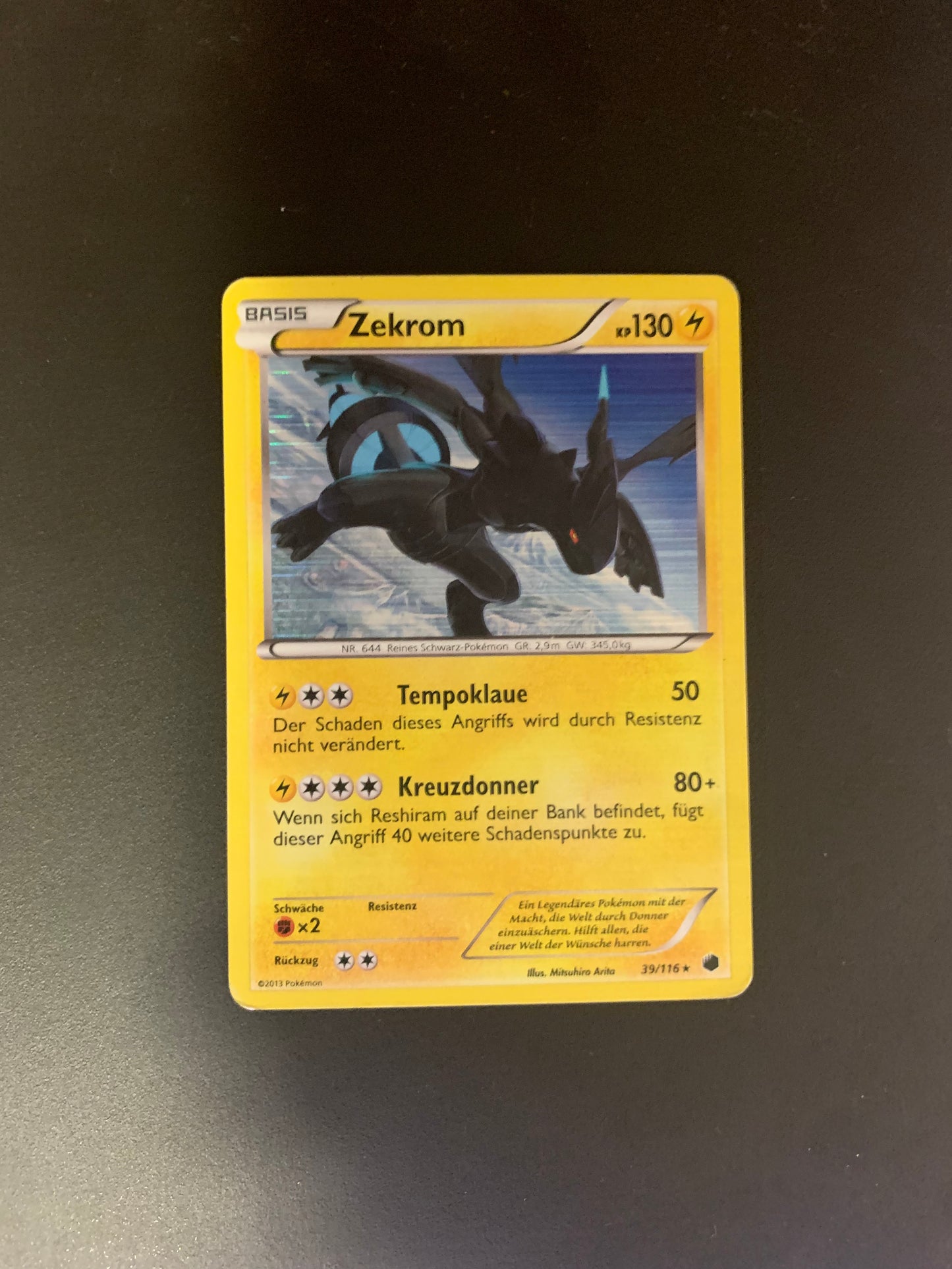 Pokemon Karte Holo Zekrom 39/116 Deutsch