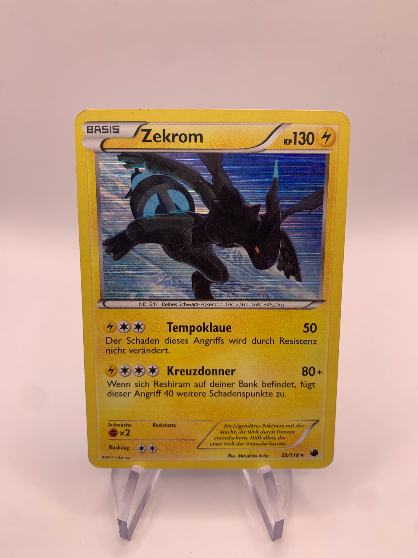 Pokemon Karte Holo Zekrom 39/116 Deutsch