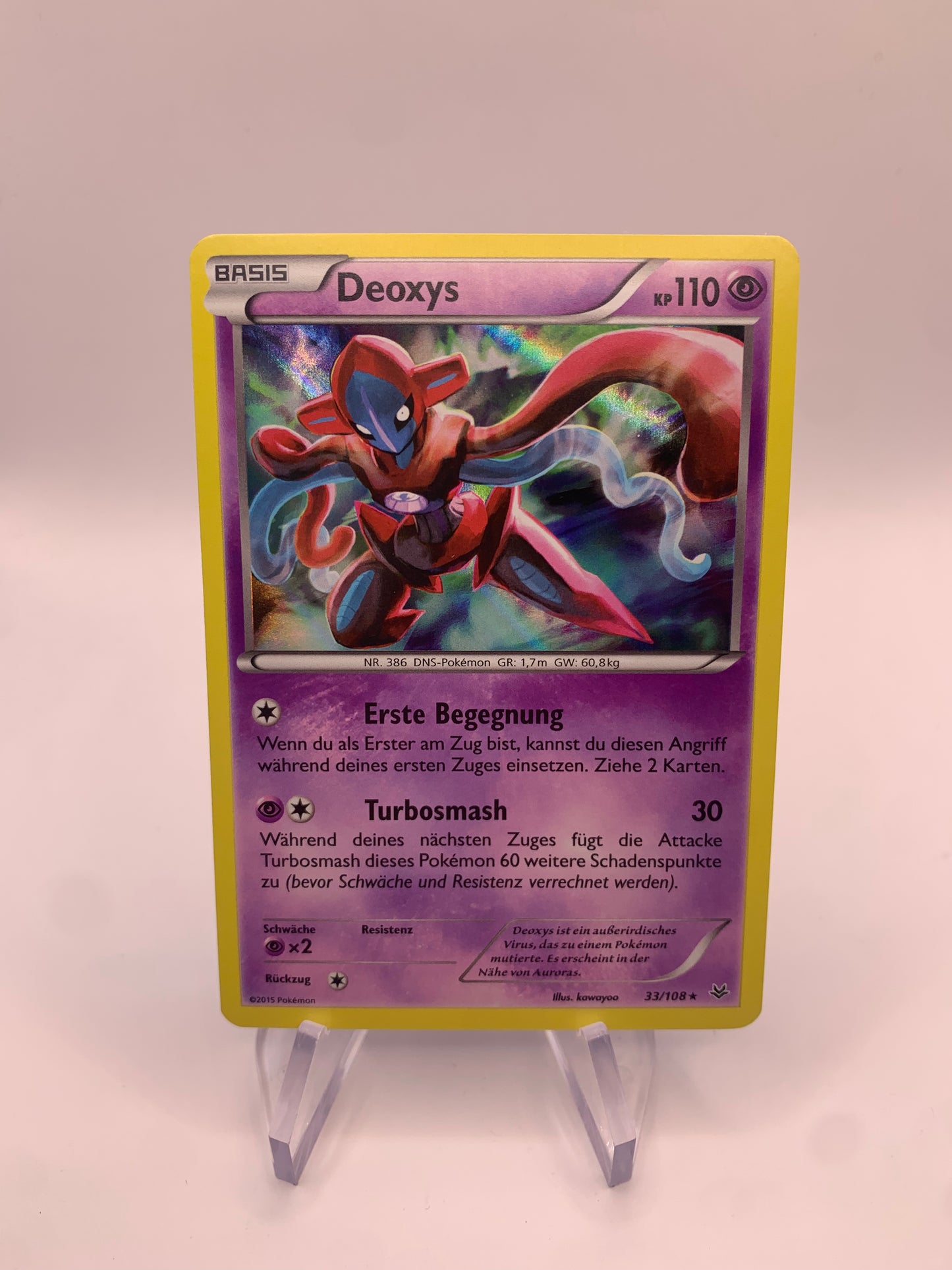 Pokemon Karte Holo Deoxys 33/108 Deutsch