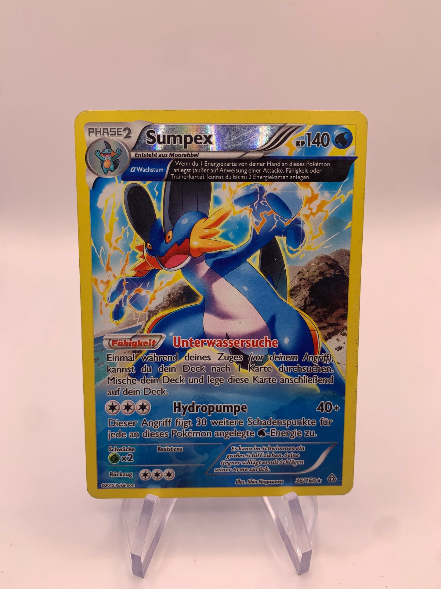 Pokemon Karte Half-Art Reverse Sumpex 36/160 Deutsch