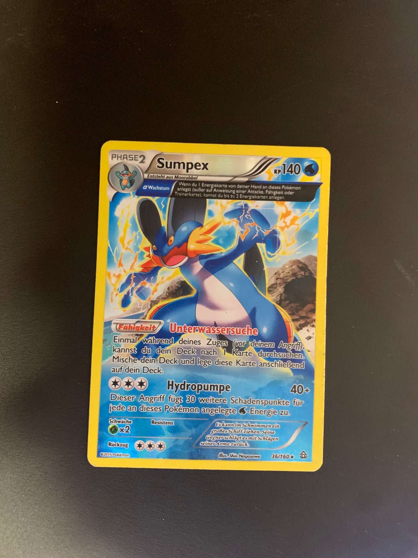 Pokemon Karte Half-Art Reverse Sumpex 36/160 Deutsch