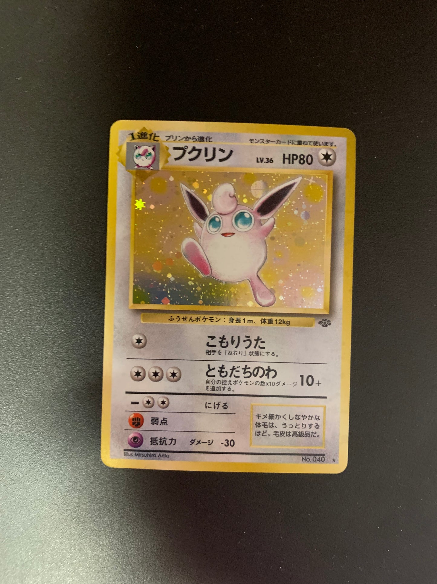 Pokemon Karte Holo Knudeluff No.40 Japanisch