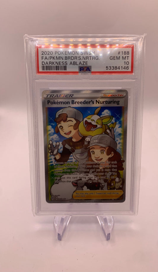 Pokemon Karte Trainer PSA 10 Pokemon Breeders Nurturing 188/189 Englisch