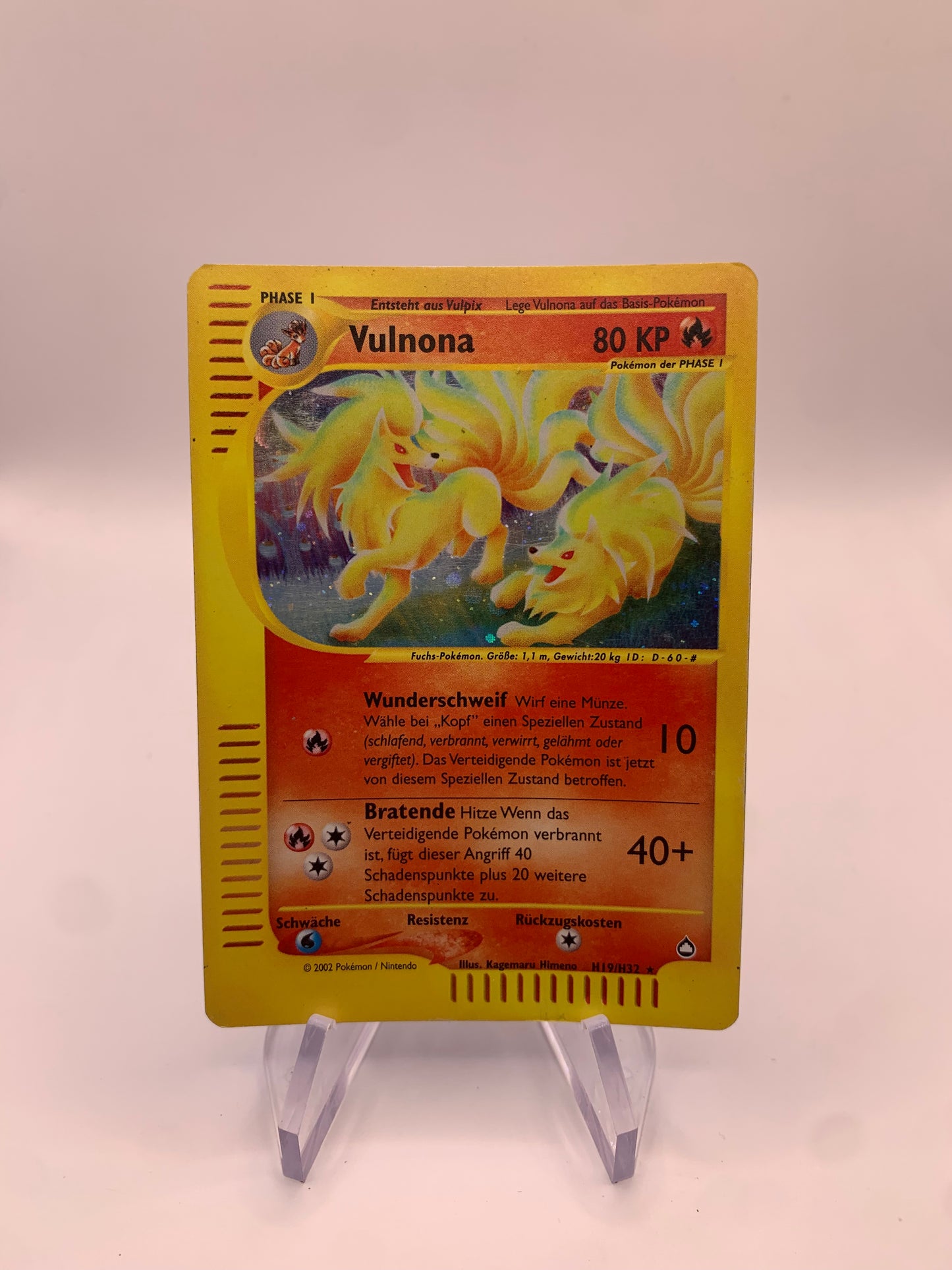 Pokemon Karte E-Serie Vulnona H19/H32 Deutsch