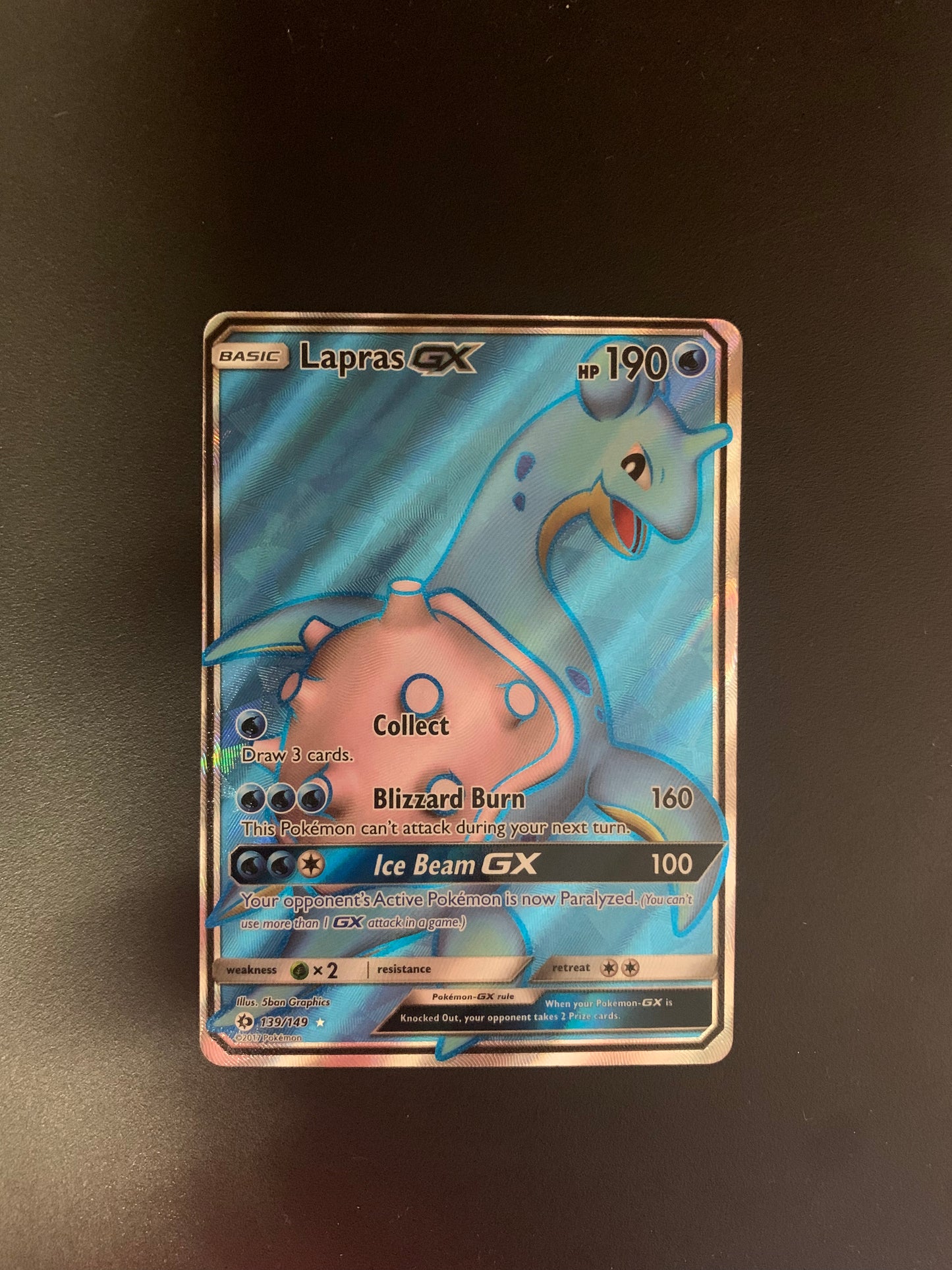 Pokemon Karte Gx Fullart Lapras 139/149 Englisch