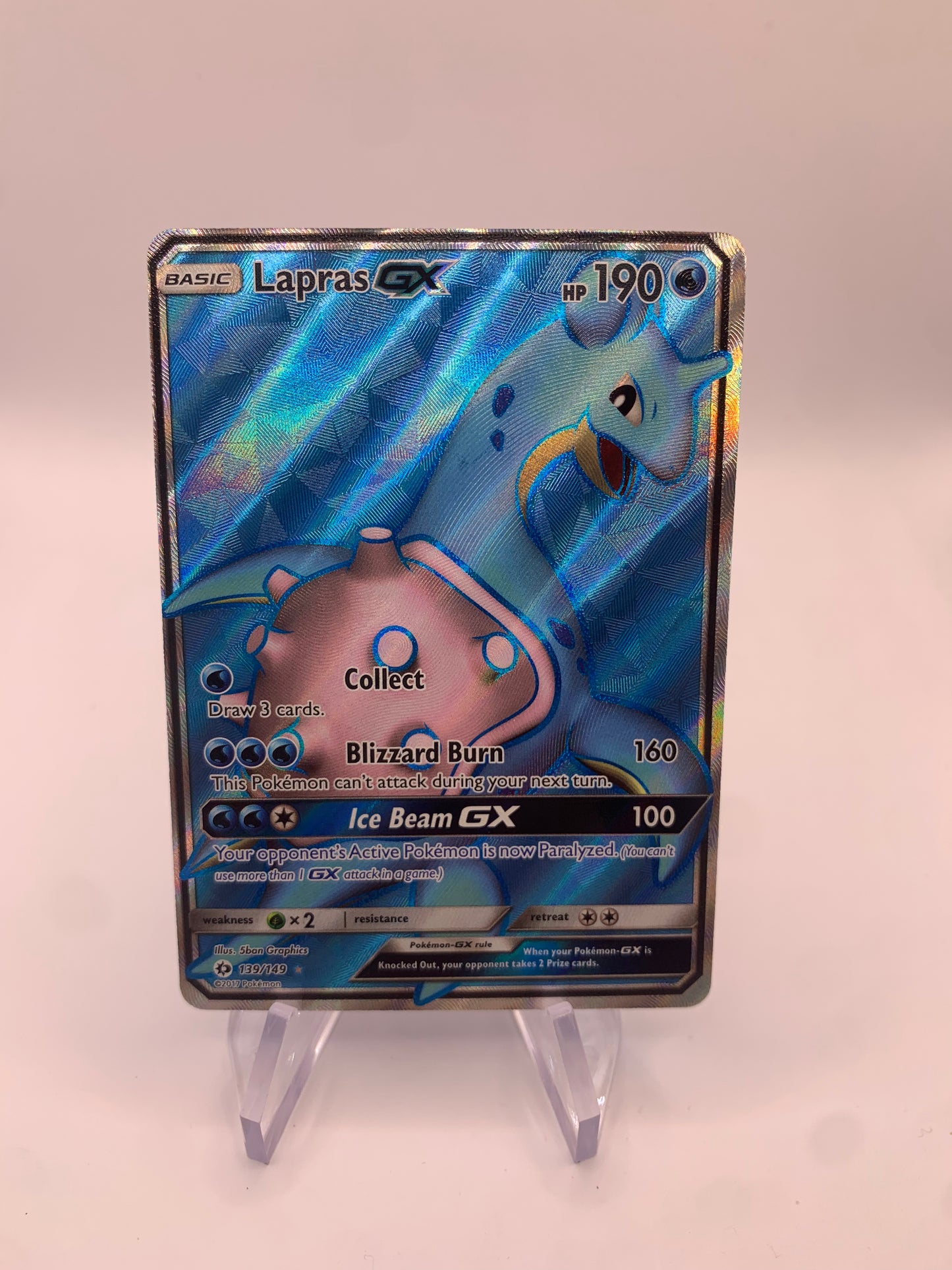 Pokemon Karte Gx Fullart Lapras 139/149 Englisch