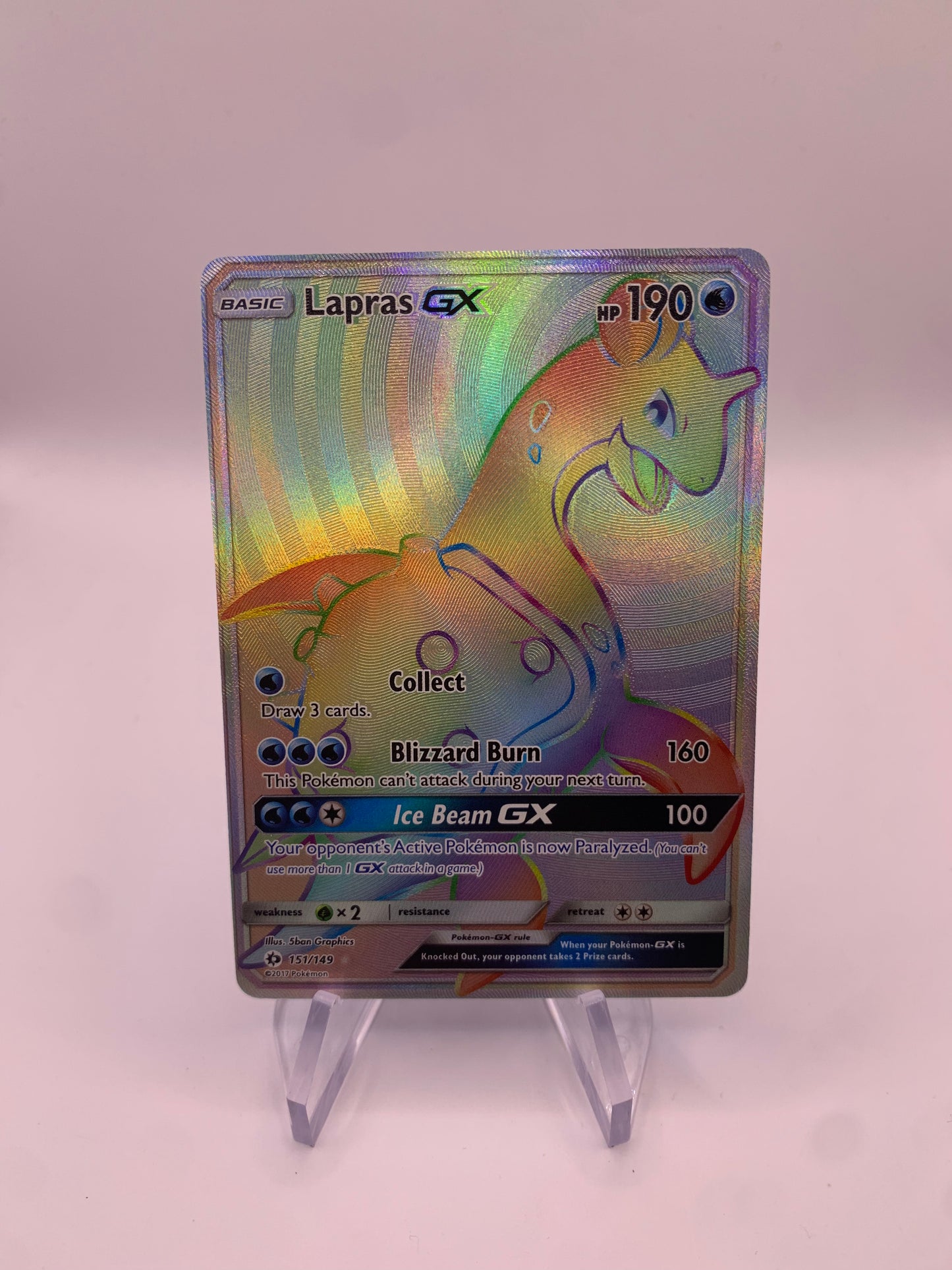 Pokemon Karte Gx Rainbow Lapras 151/149 Englisch