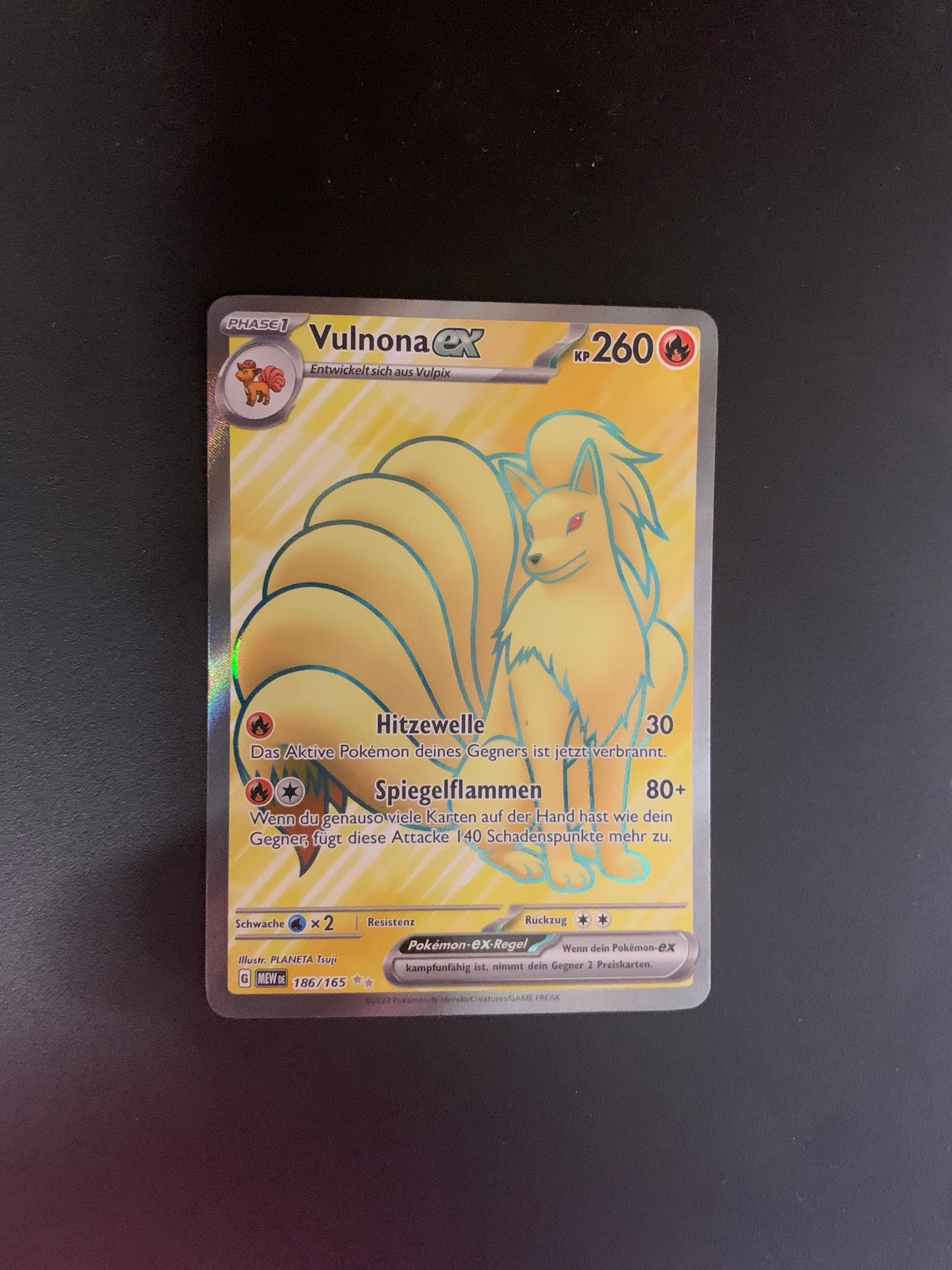 Pokemon Karte Ex Fullart Vulnona 186/165 Deutsch