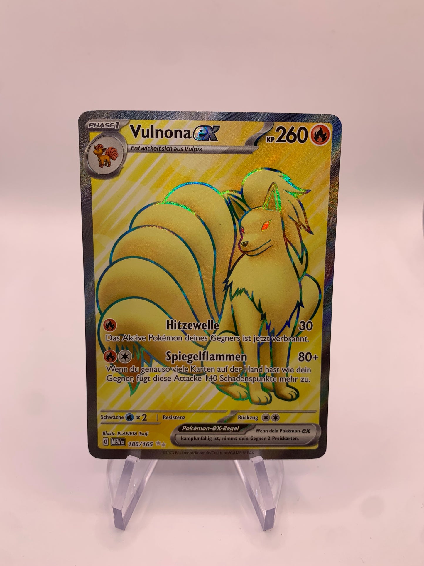 Pokemon Karte Ex Fullart Vulnona 186/165 Deutsch