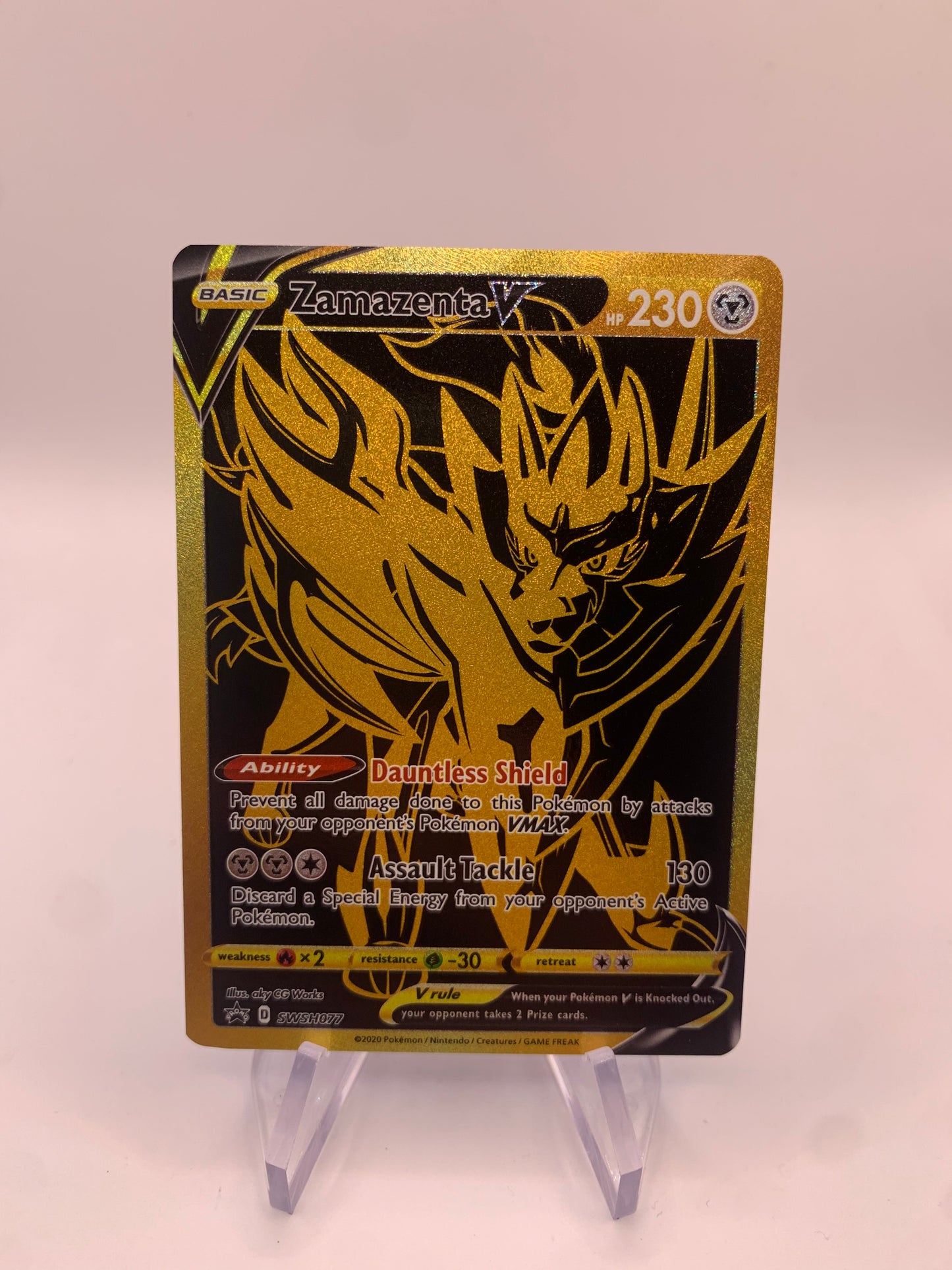 Pokemon Karte V Promo Gold Zamazenta SWSH77 Englisch