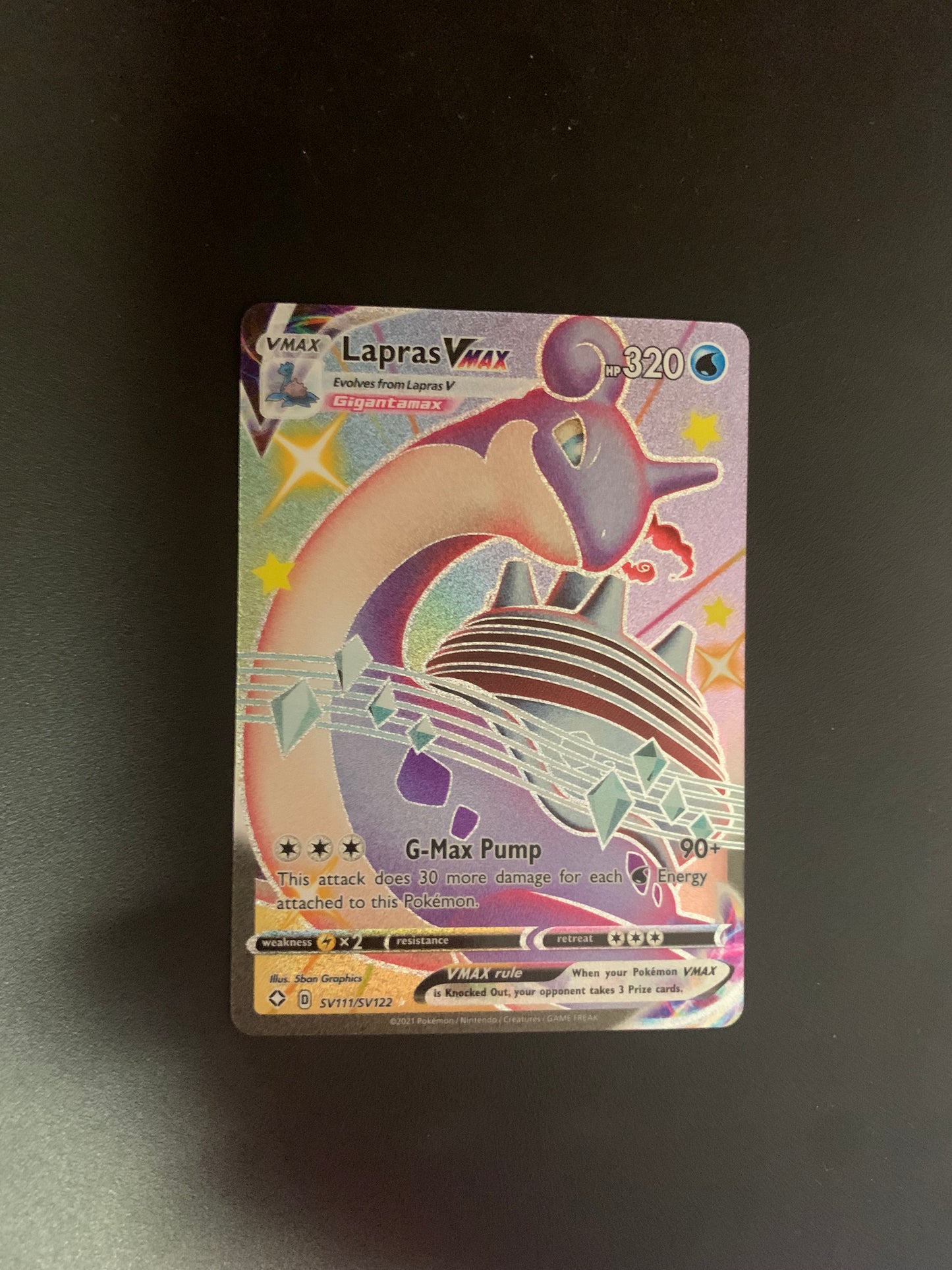 Pokemon Karte Vmax Lapras SV111/SV122 Englisch