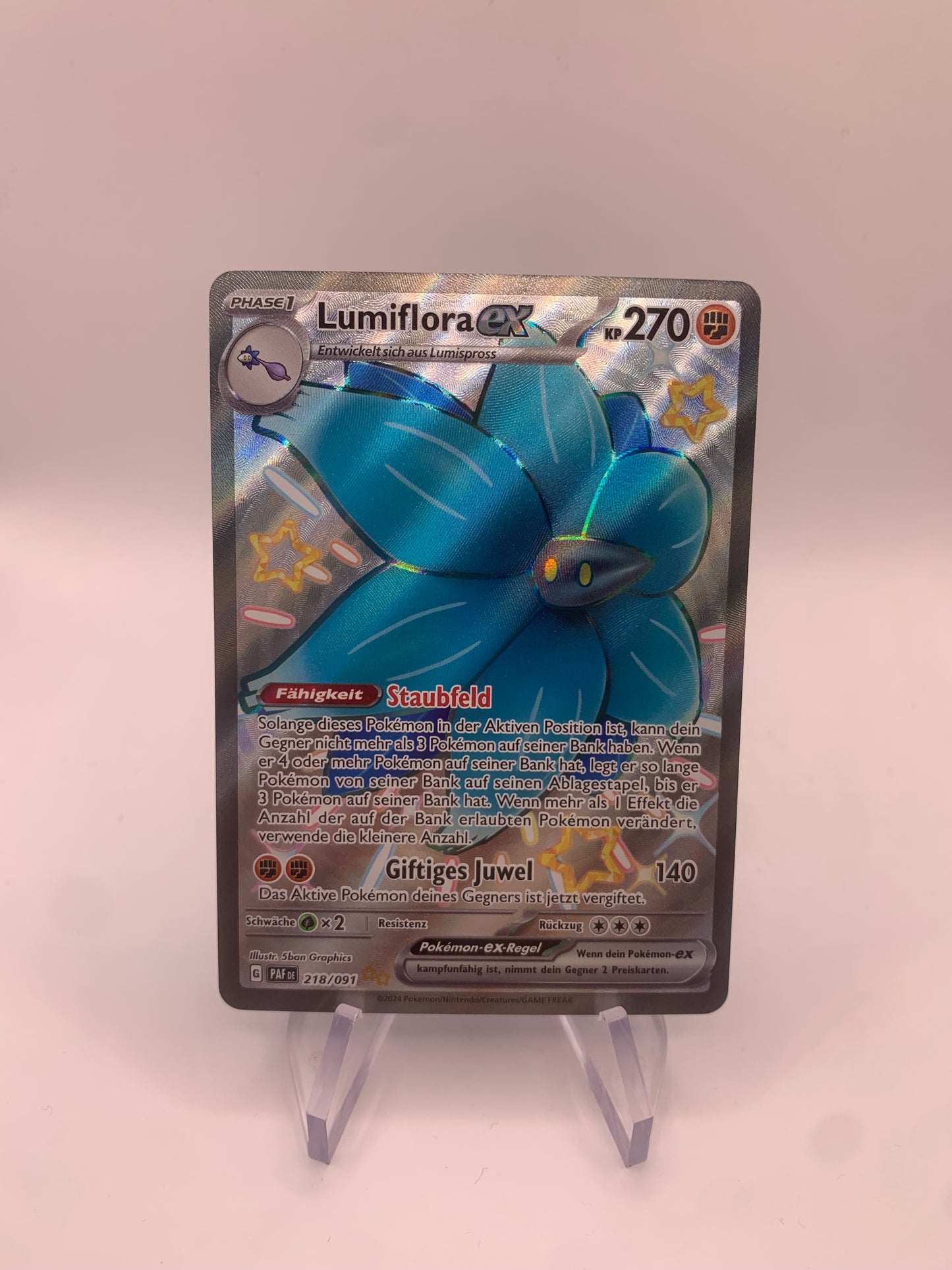 Pokemon Karte Shiny Ex Lumiflora 218/91 Deutsch