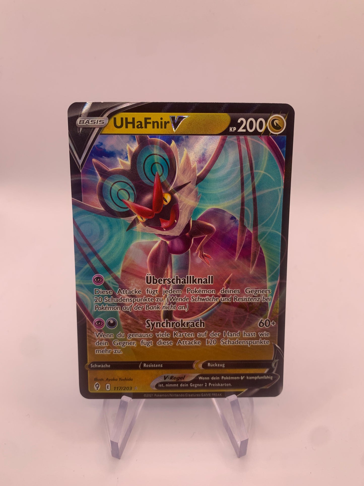 Pokemon Karte V UHaFnir 117/203 Deutsch