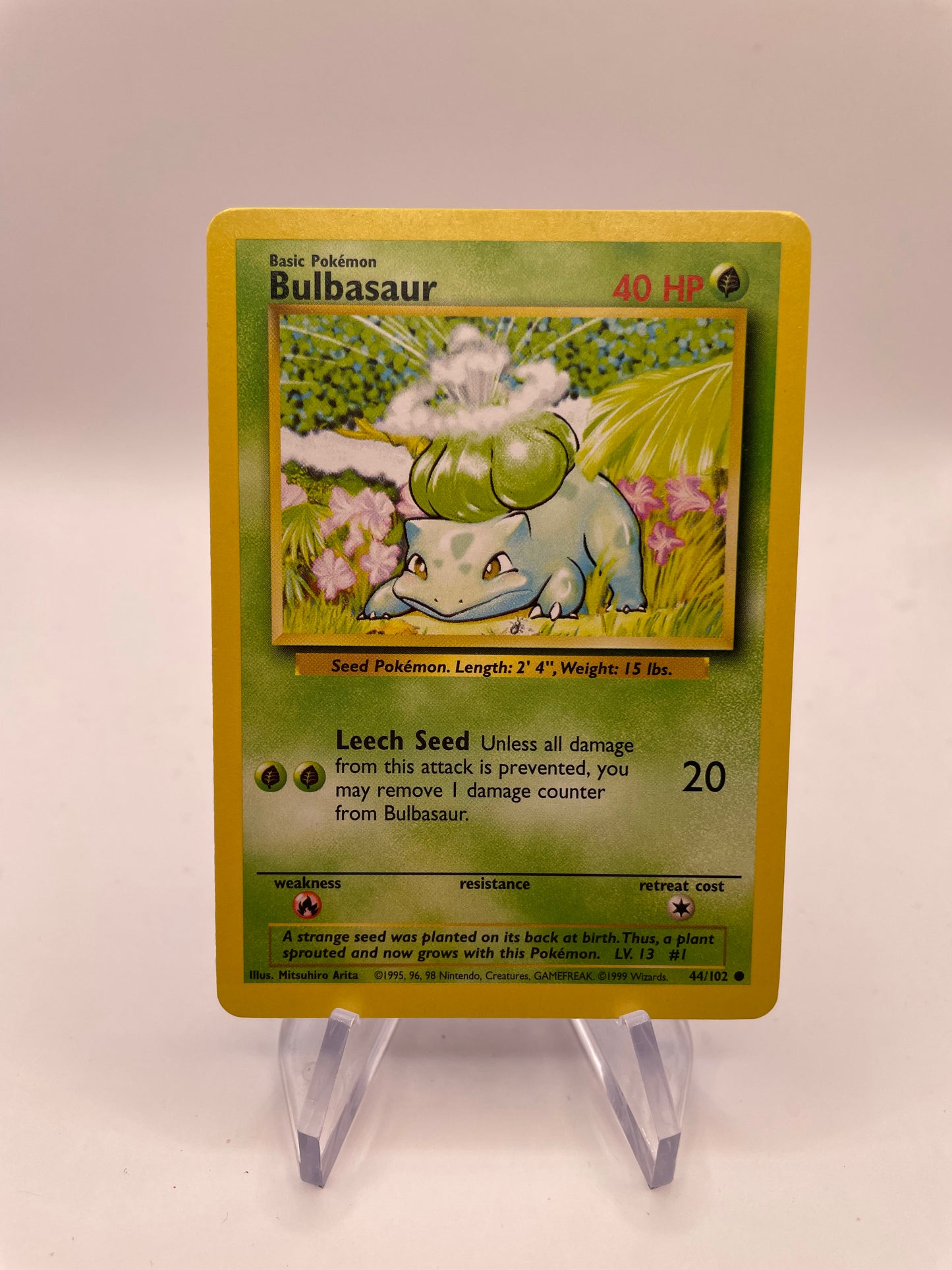 Pokemon Karte Base-Set Bisasam 44/102 Englisch